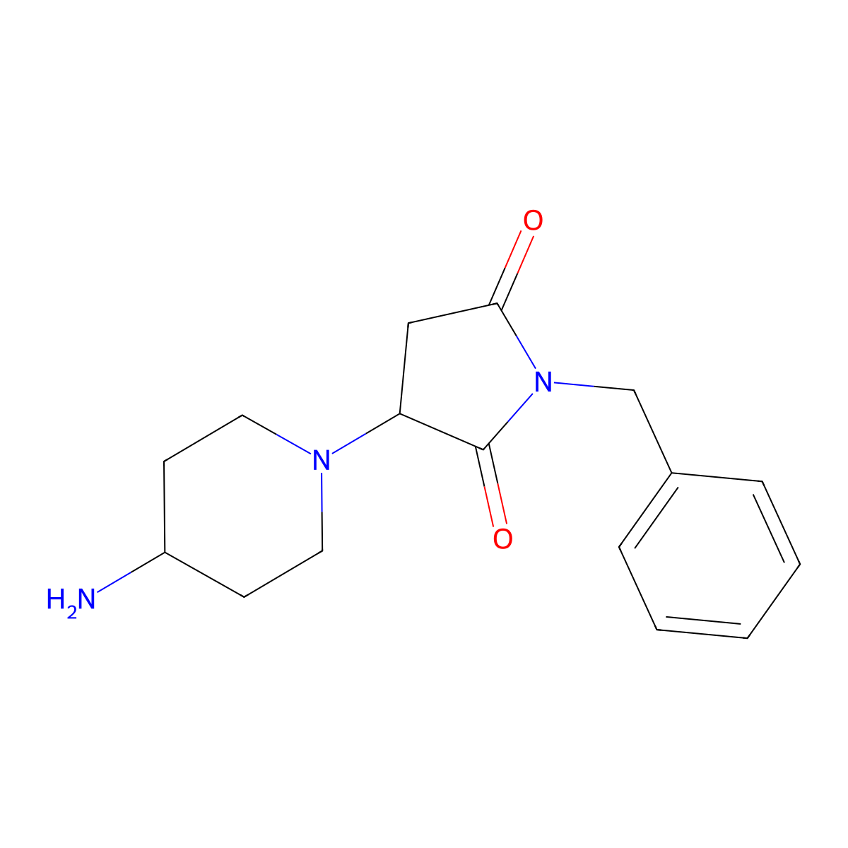3-(4-Aminopiperidin-1-yl)-1-benzylpyrrolidine-2,5-dione molecular structure, CAS 1258639-62-1