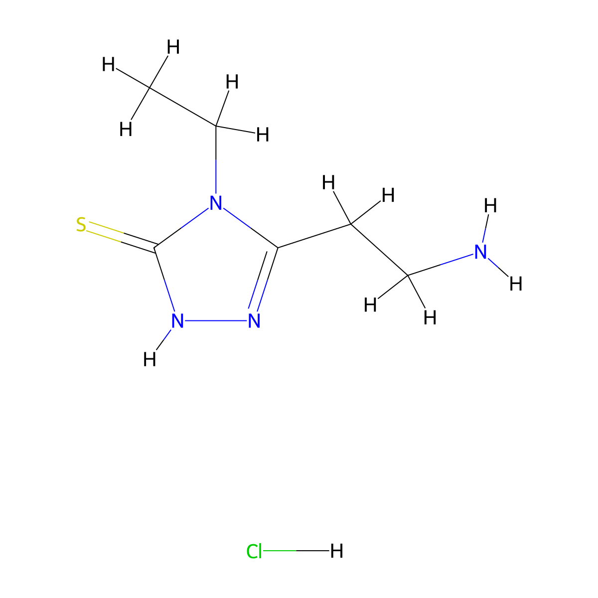 5-(2-aminoethyl)-4-ethyl-4H-1,2,4-triazole-3-thiol hydrochloride molecular structure, CAS 1258639-66-5