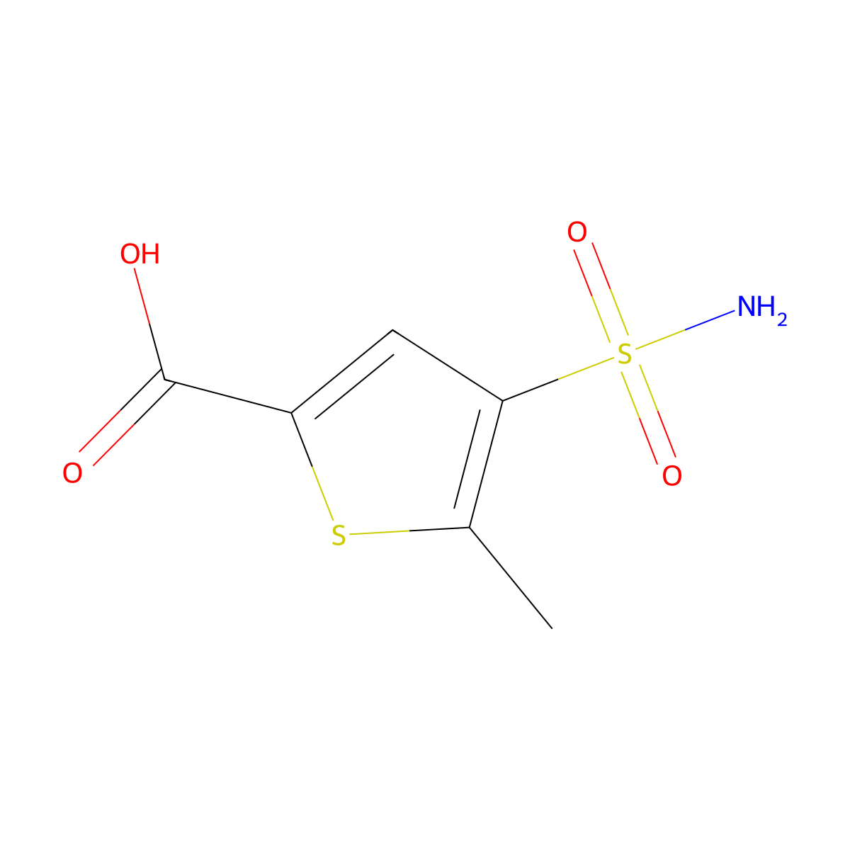5-Methyl-4-sulfamoylthiophene-2-carboxylic acid molecular structure, CAS 1258639-67-6