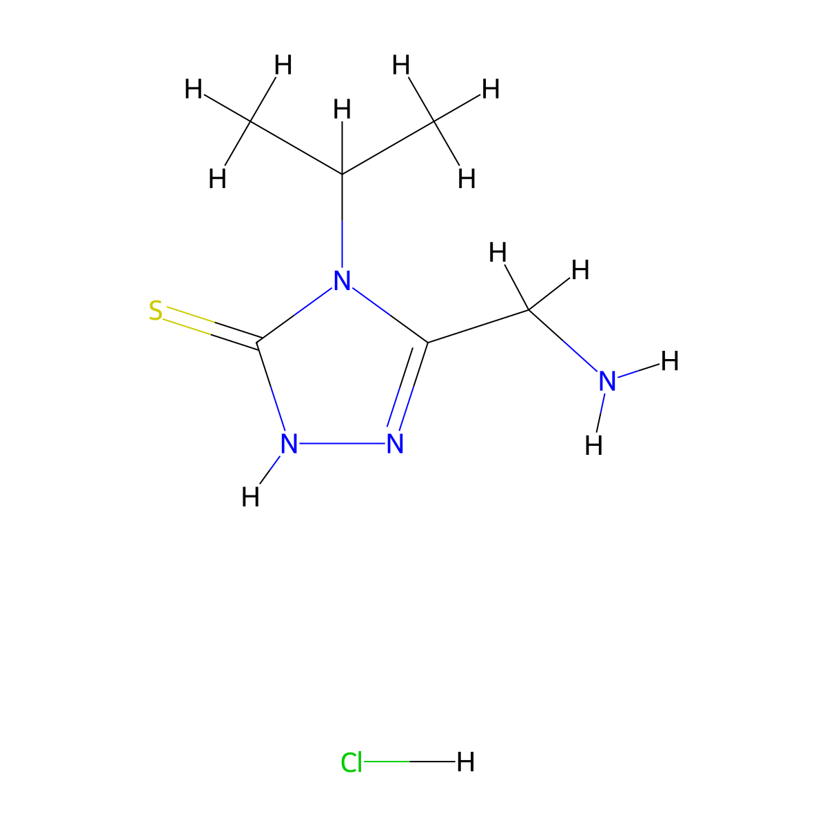 5-(aminomethyl)-4-(propan-2-yl)-4H-1,2,4-triazole-3-thiol hydrochloride molecular structure, CAS 1258639-70-1