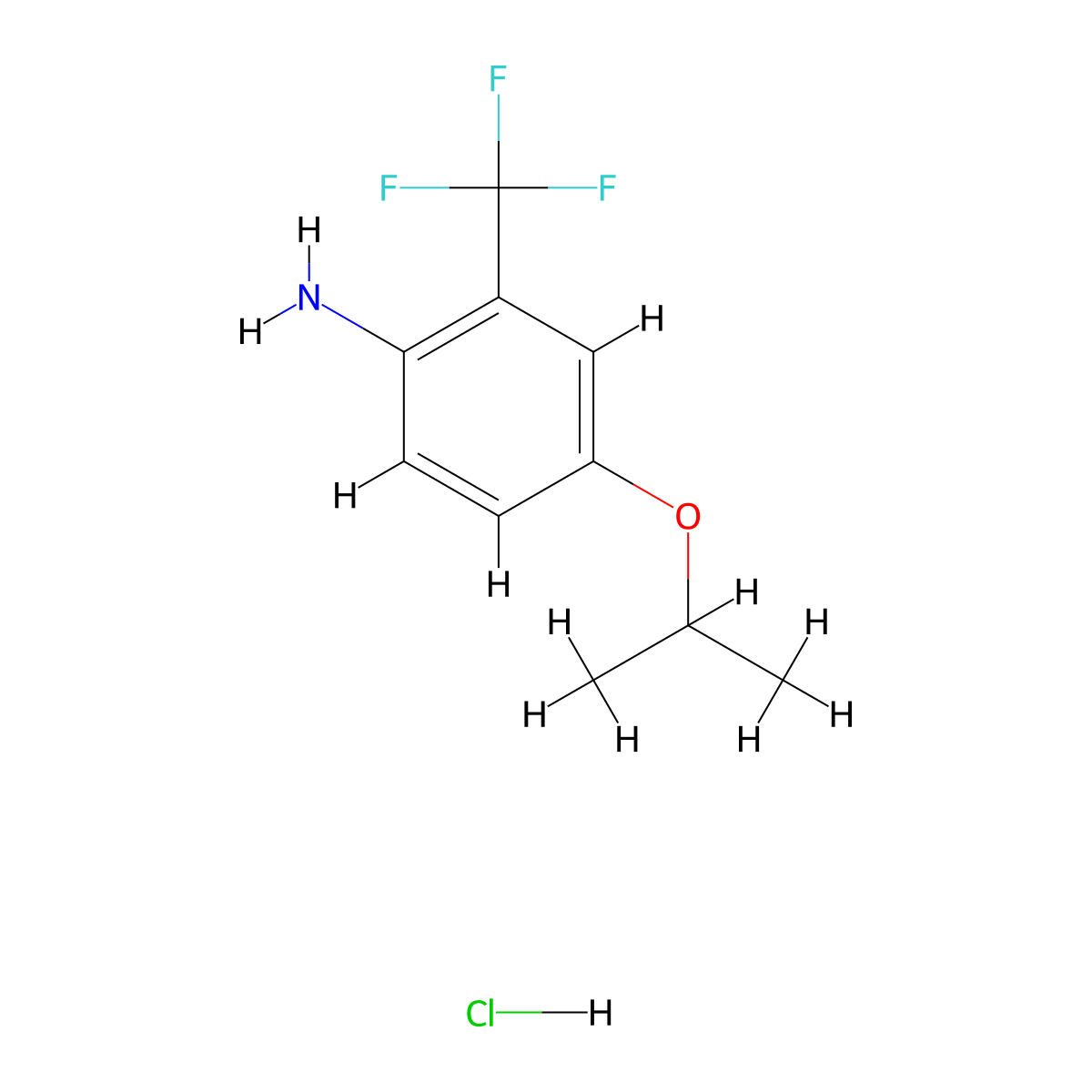 4-(Propan-2-yloxy)-2-(trifluoromethyl)aniline hydrochloride molecular structure, CAS 1258639-73-4