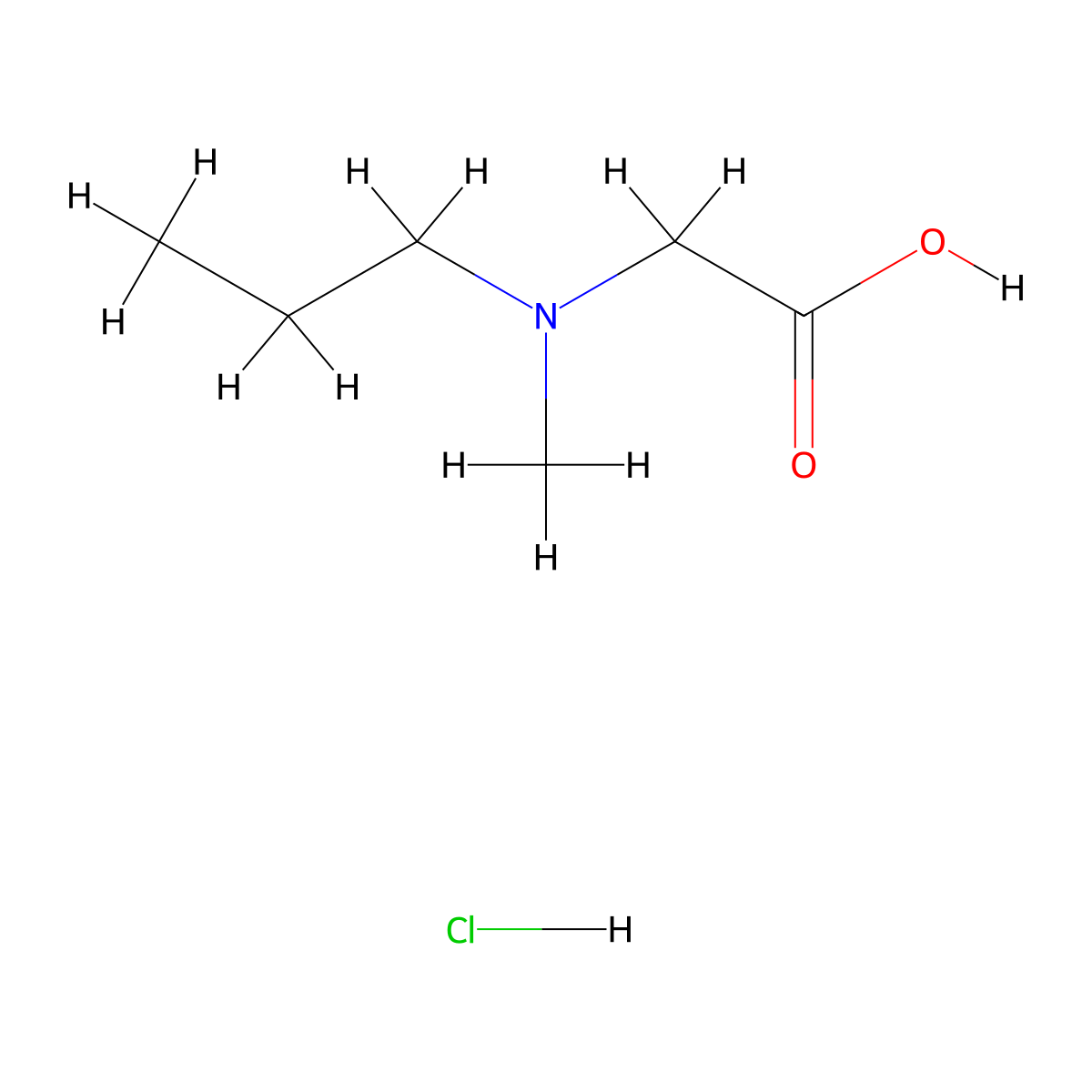 2-(Methyl(propyl)amino)acetic acid hydrochloride molecular structure, CAS 1258639-77-8