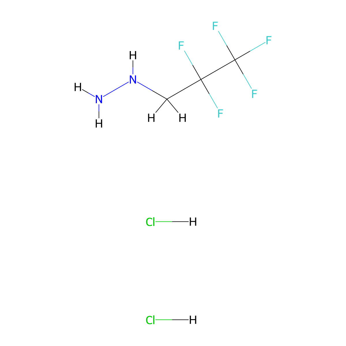 (2,2,3,3,3-Pentafluoropropyl)hydrazine dihydrochloride molecular structure, CAS 1258639-82-5