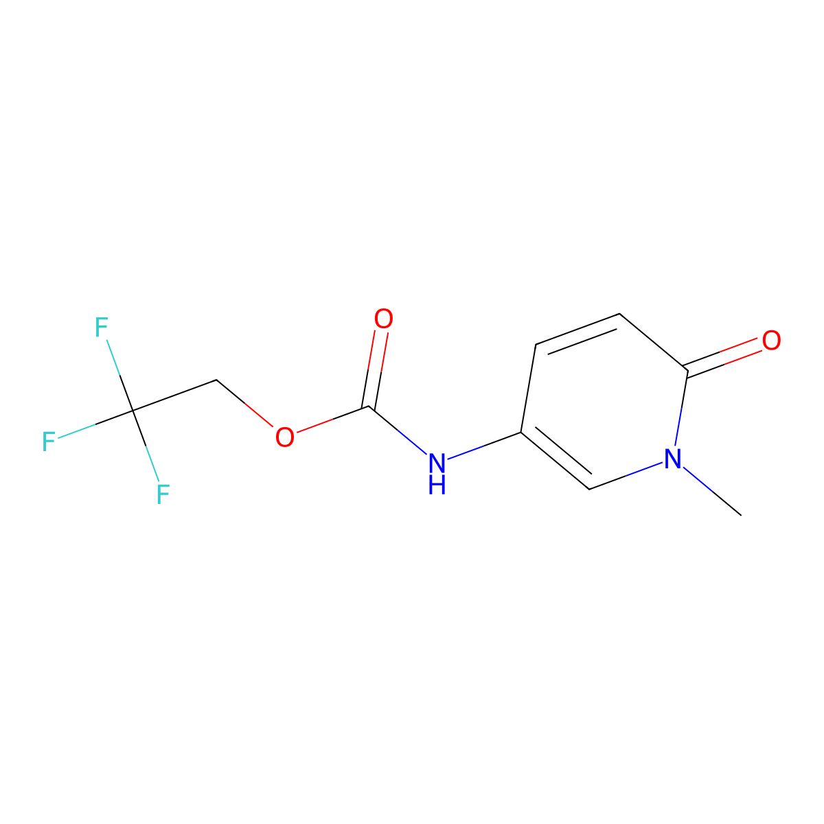 2,2,2-trifluoroethyl N-(1-methyl-6-oxo-1,6-dihydropyridin-3-yl)carbamate molecular structure, CAS 1258639-86-9