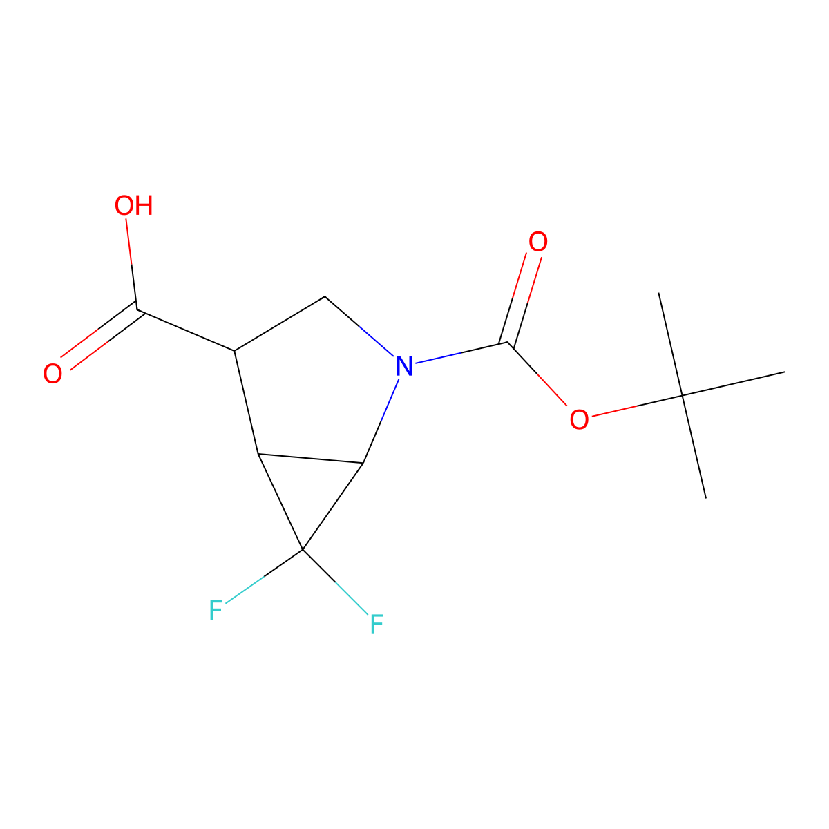 2-[(Tert-butoxy)carbonyl]-6,6-difluoro-2-azabicyclo[3.1.0]hexane-4-carboxylic acid molecular structure, CAS 1258639-92-7