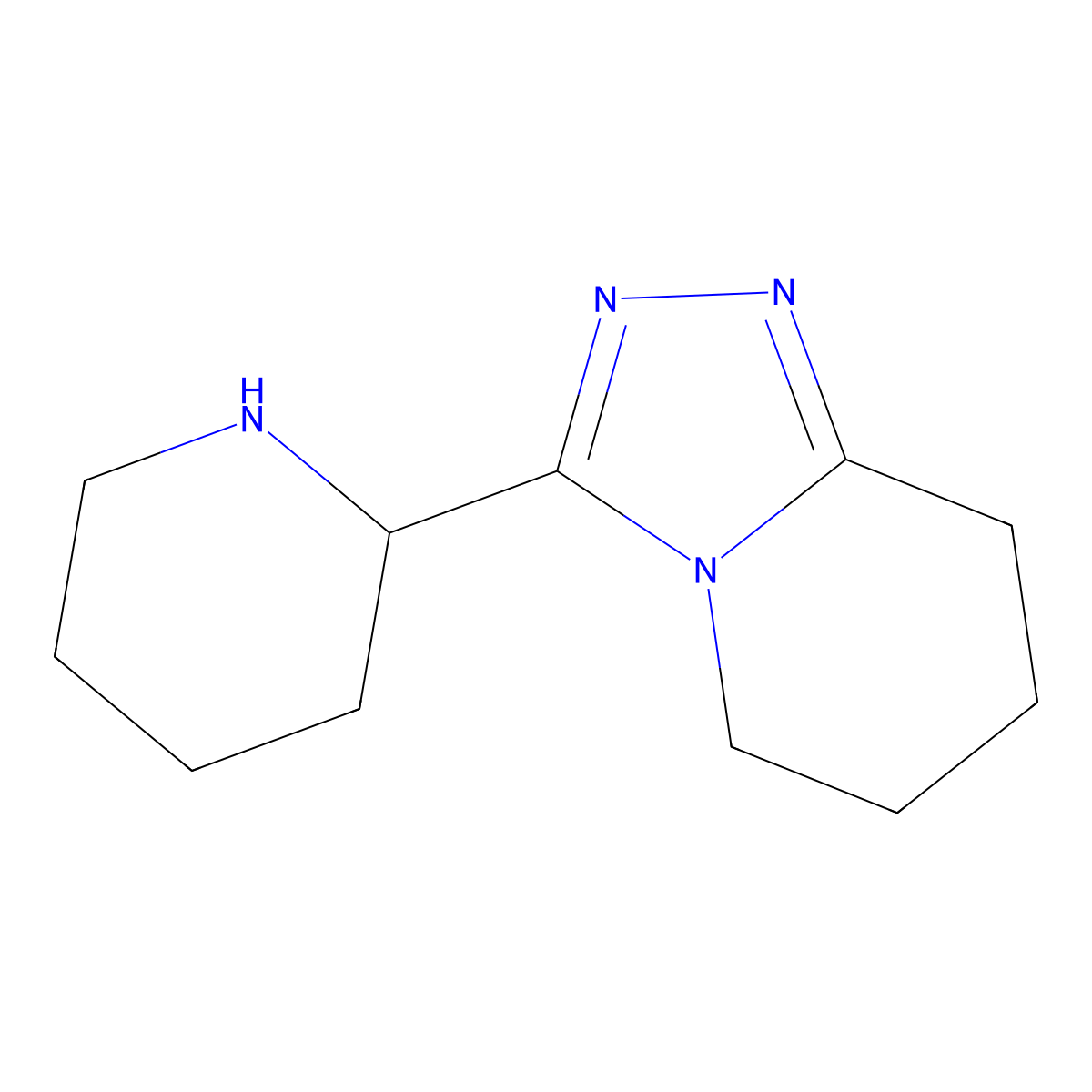 2-(5H,6H,7H,8H-(1,2,4)triazolo(4,3-a)pyridin-3-yl)piperidine molecular structure, CAS 1258639-95-0