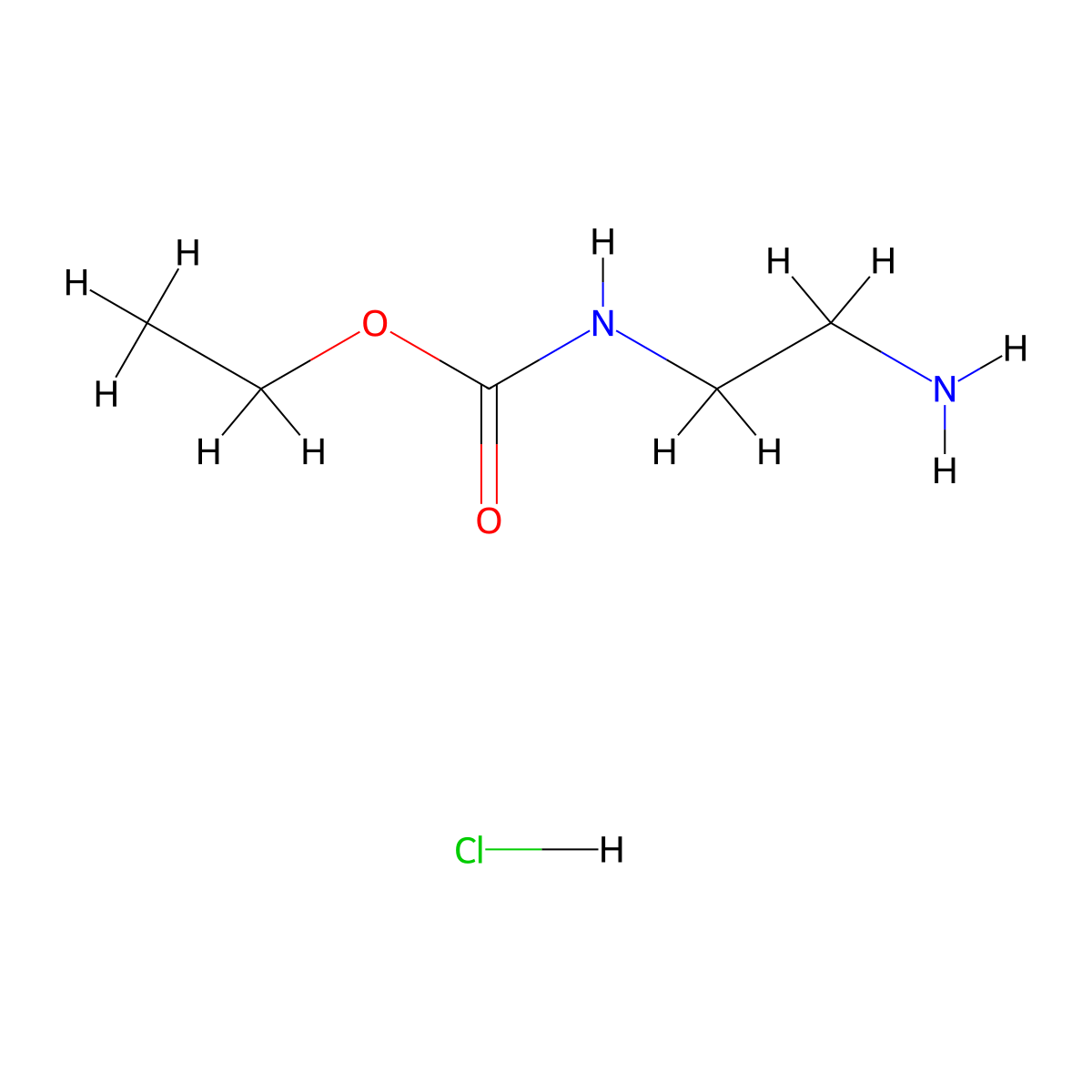 ethyl N-(2-aminoethyl)carbamate hydrochloride molecular structure, CAS 1258639-97-2