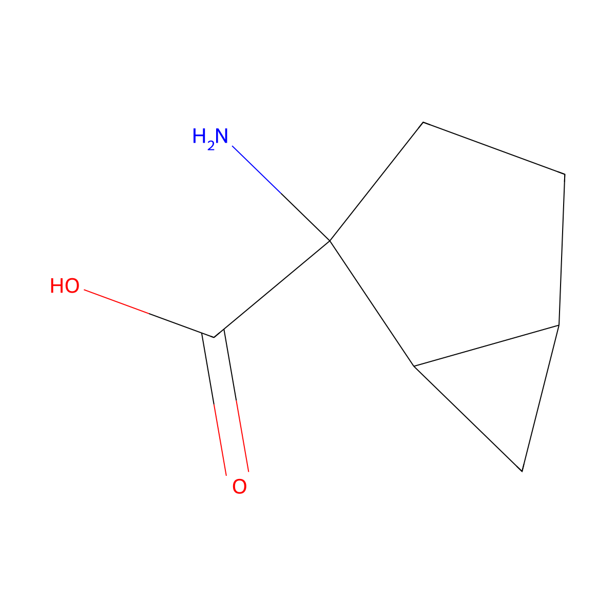 2-Aminobicyclo[3.1.0]hexane-2-carboxylic acid molecular structure, CAS 1258639-98-3