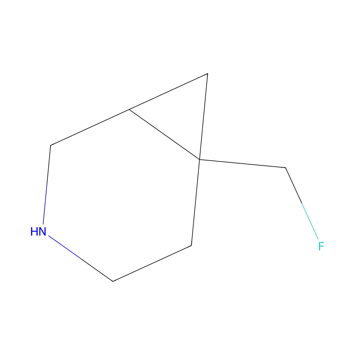 6-(Fluoromethyl)-3-azabicyclo[4.1.0]heptane molecular structure, CAS 1258639-99-4