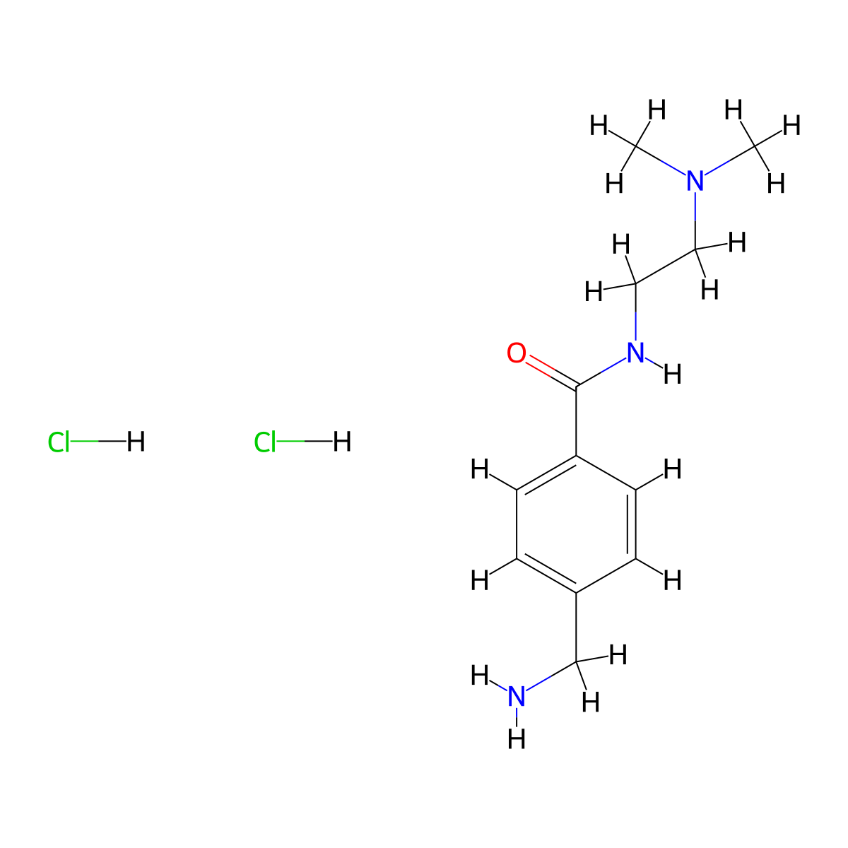 4-(aminomethyl)-N-(2-(dimethylamino)ethyl)benzamide dihydrochloride molecular structure, CAS 1258640-02-6