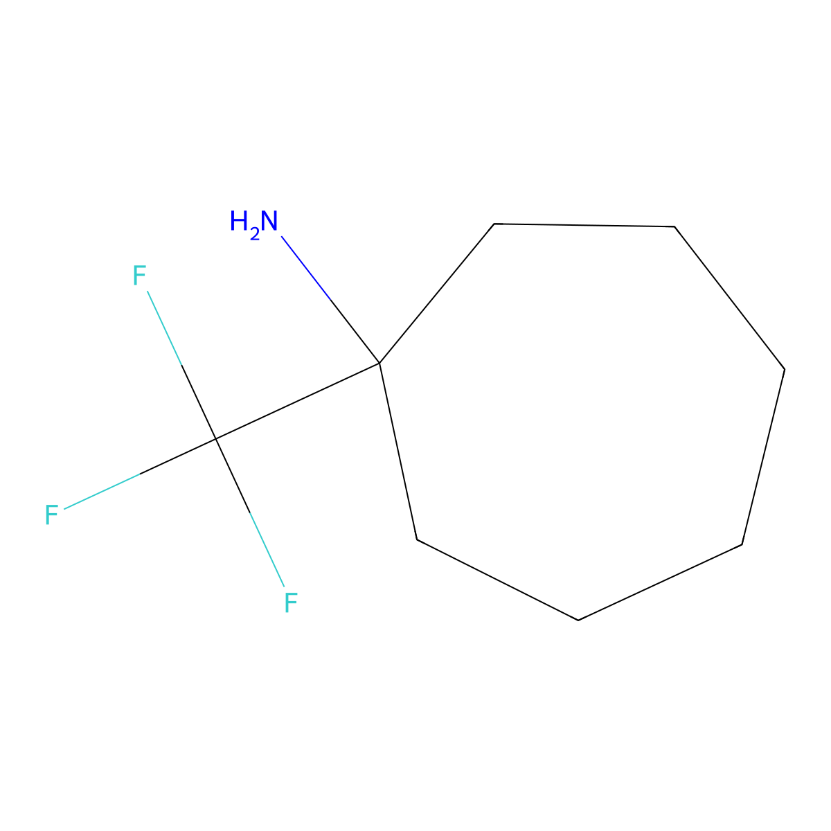 1-(Trifluoromethyl)cycloheptan-1-amine molecular structure, CAS 1258640-08-2