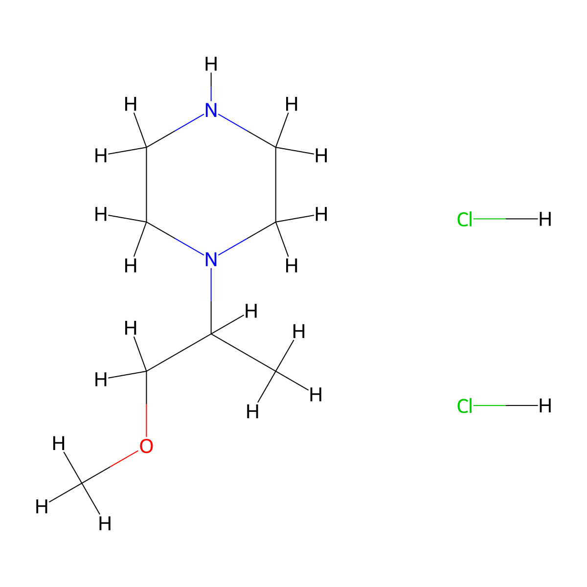1-(1-Methoxypropan-2-yl)piperazine dihydrochloride molecular structure, CAS 1258640-14-0