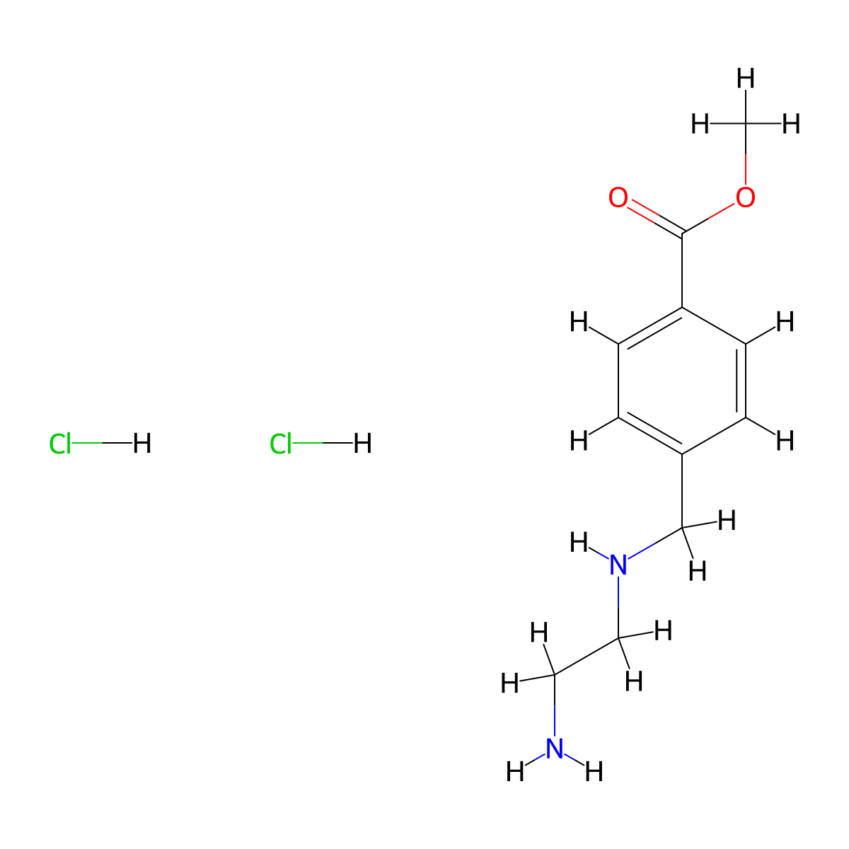 Methyl 4-{[(2-aminoethyl)amino]methyl}benzoate dihydrochloride molecular structure, CAS 1258640-24-2