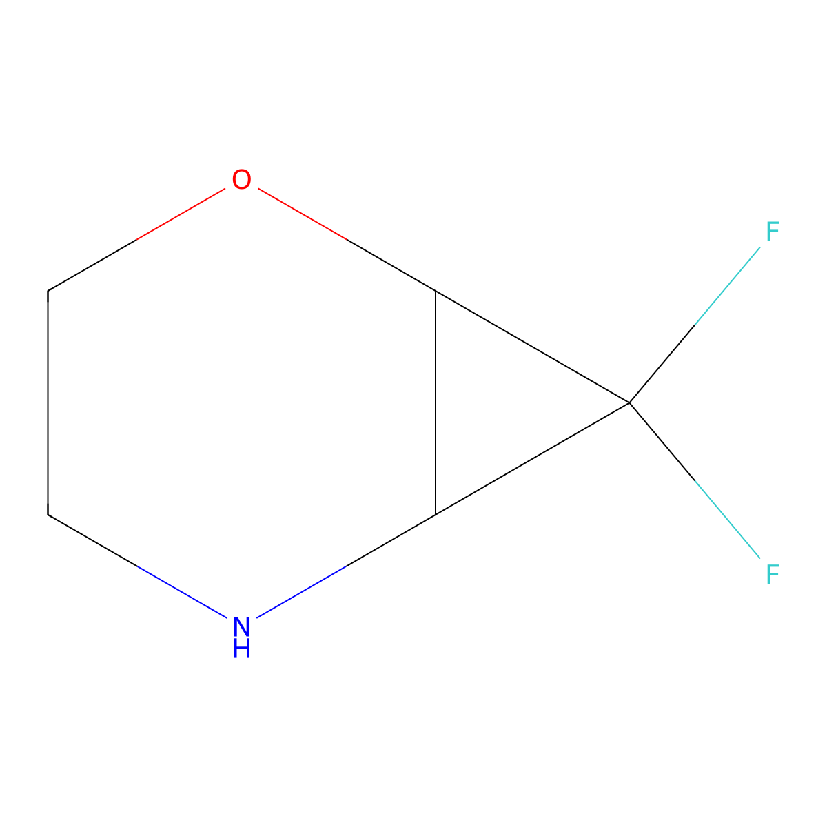 7,7-Difluoro-2-oxa-5-azabicyclo[4.1.0]heptane molecular structure, CAS 1258640-26-4