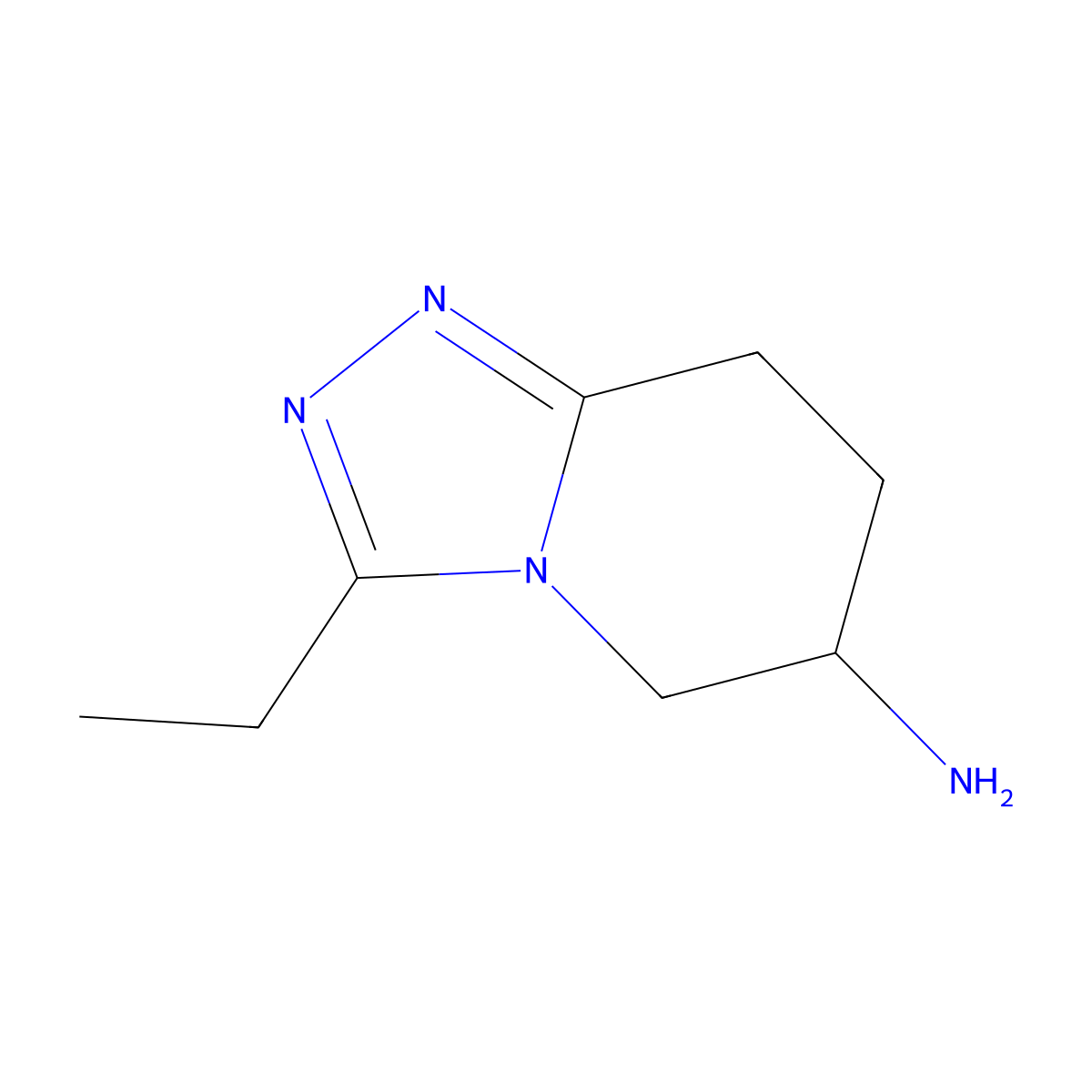 3-ethyl-5H,6H,7H,8H-[1,2,4]triazolo[4,3-a]pyridin-6-amine molecular structure, CAS 1258640-29-7