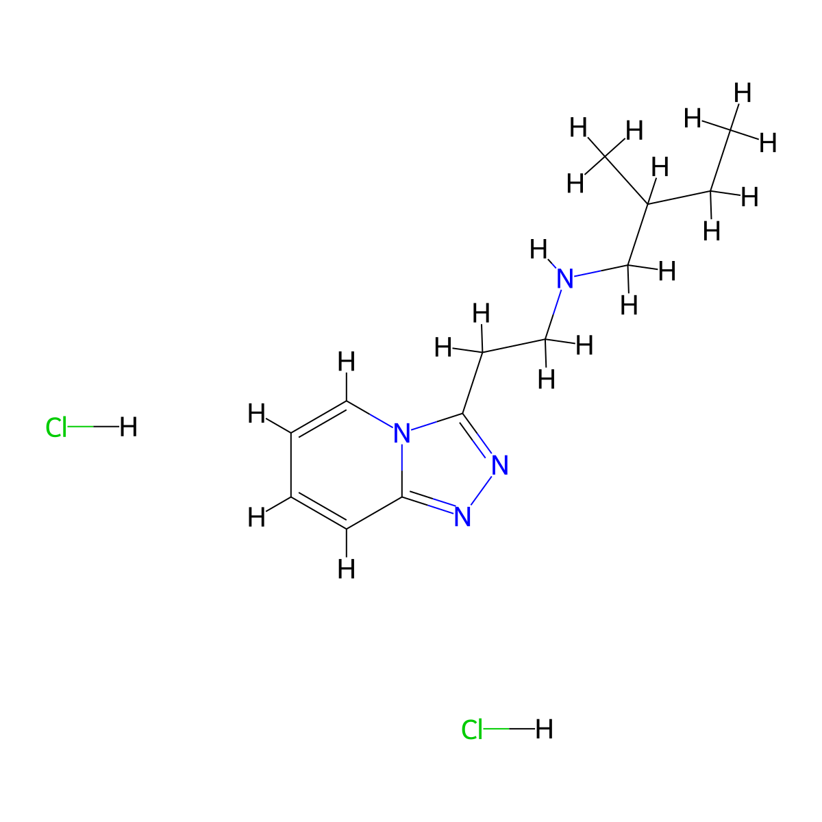 (2-Methylbutyl)(2-{[1,2,4]triazolo[4,3-a]pyridin-3-yl}ethyl)amine dihydrochloride molecular structure, CAS 1258640-34-4