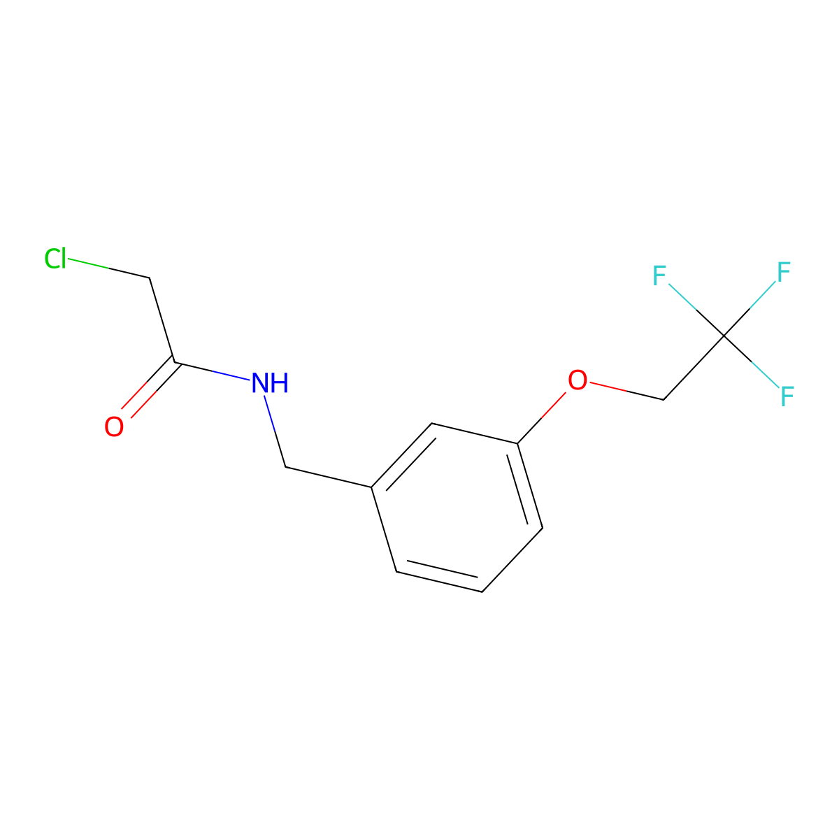 2-chloro-N-{[3-(2,2,2-trifluoroethoxy)phenyl]methyl}acetamide molecular structure, CAS 1258640-35-5