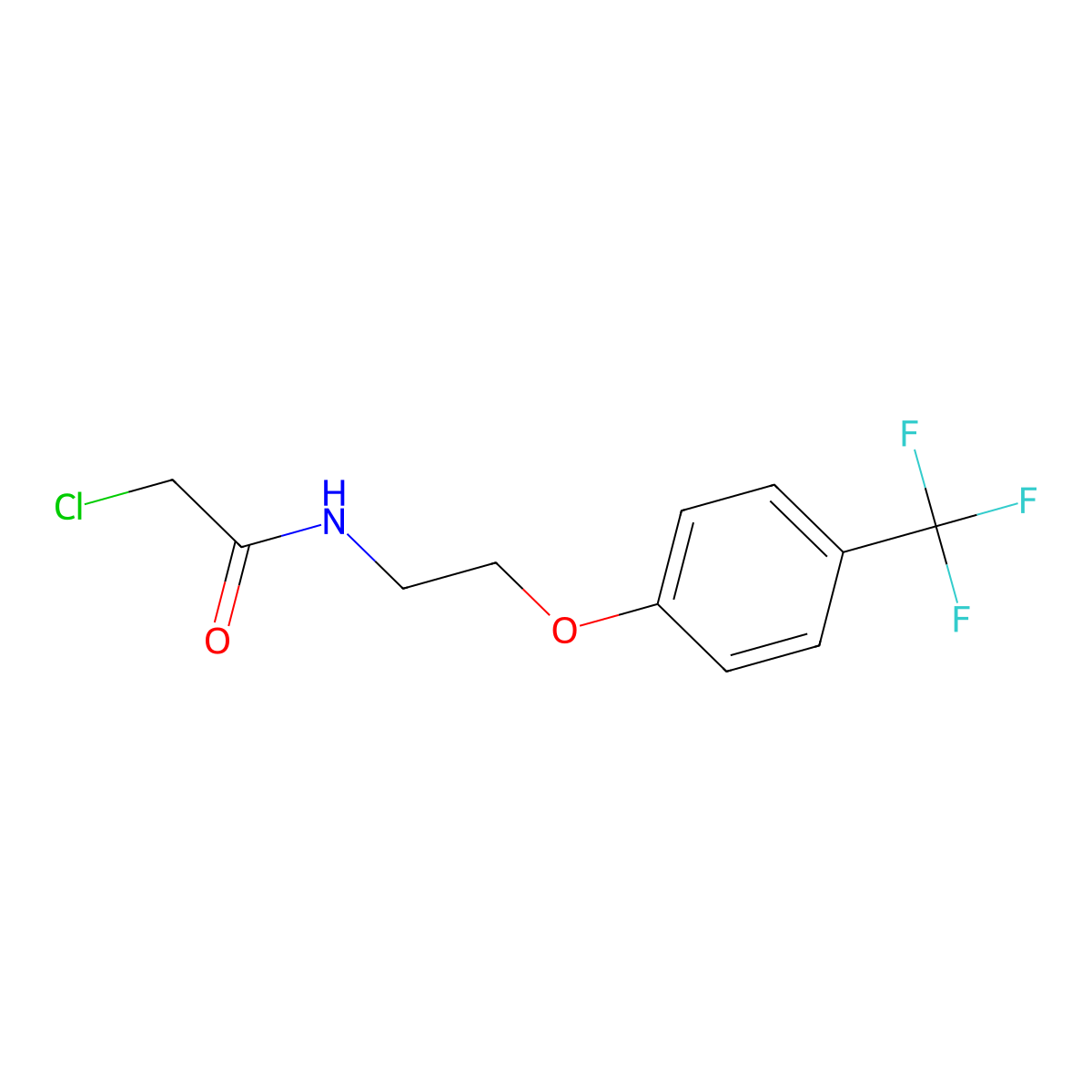 2-chloro-N-{2-[4-(trifluoromethyl)phenoxy]ethyl}acetamide molecular structure, CAS 1258640-40-2
