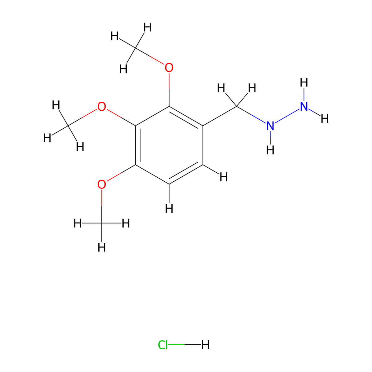 [(2,3,4-Trimethoxyphenyl)methyl]hydrazine hydrochloride molecular structure, CAS 1258640-43-5