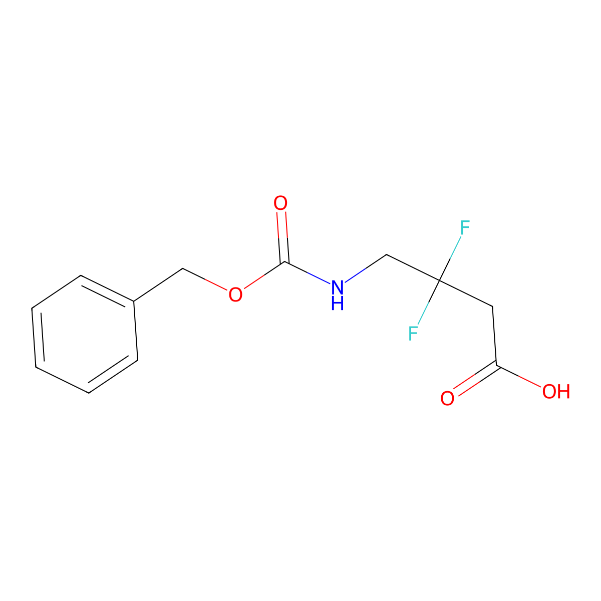 4-{[(Benzyloxy)carbonyl]amino}-3,3-difluorobutanoic acid molecular structure, CAS 1258640-44-6