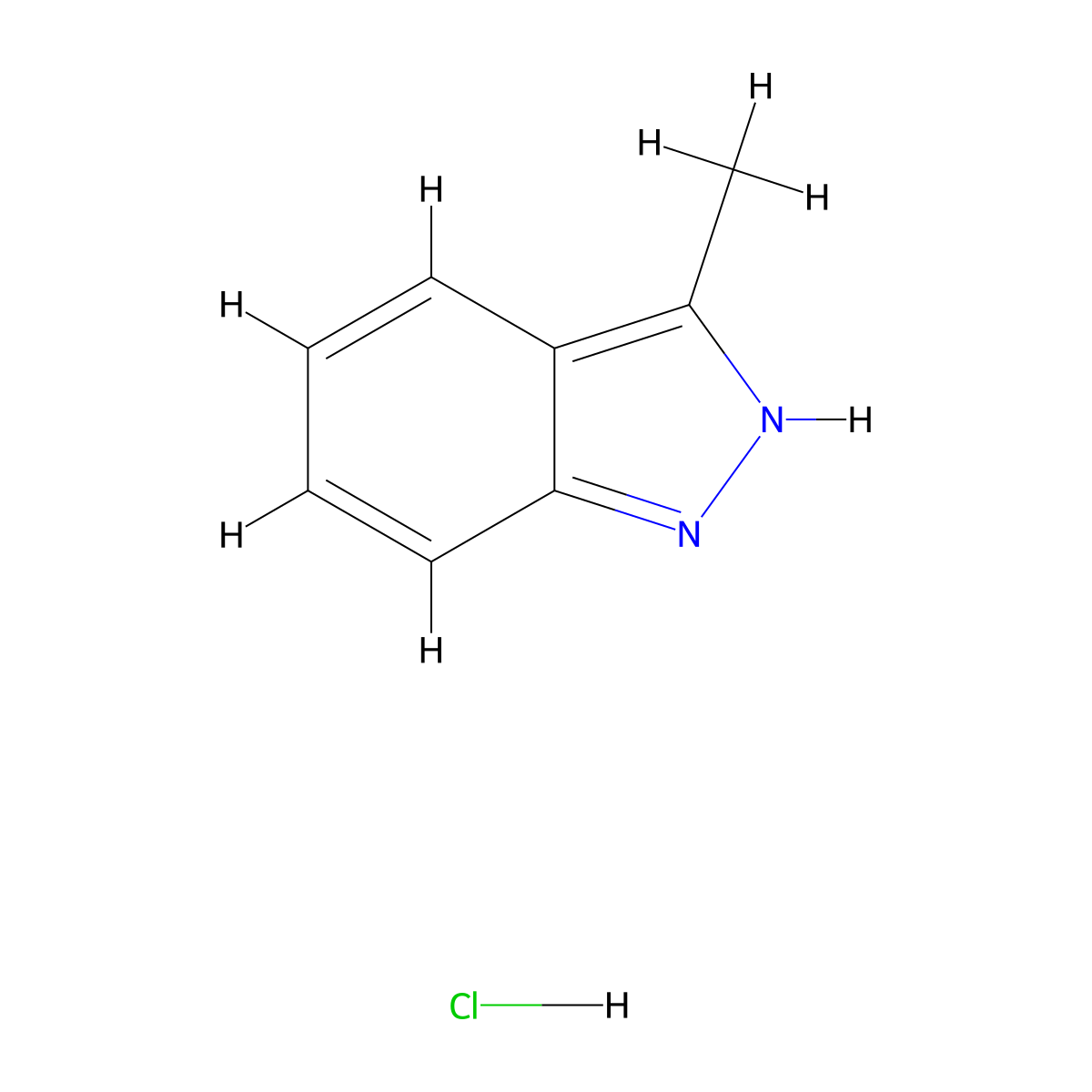 3-methyl-2H-indazole hydrochloride molecular structure, CAS 1258640-45-7