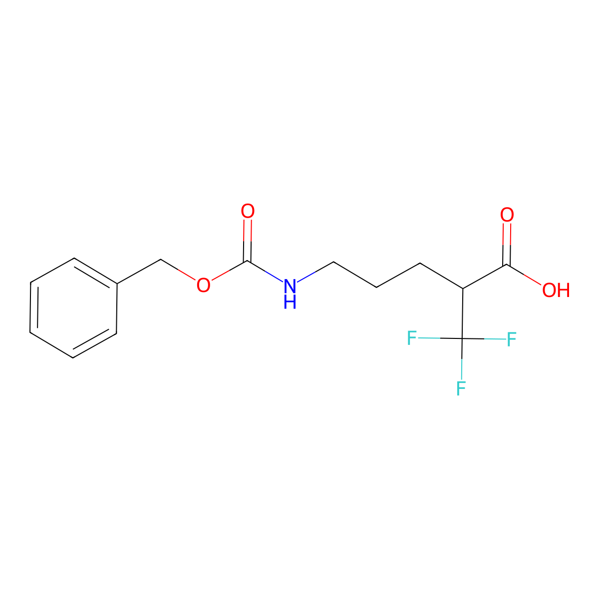 5-{[(Benzyloxy)carbonyl]amino}-2-(trifluoromethyl)pentanoic acid molecular structure, CAS 1258640-46-8