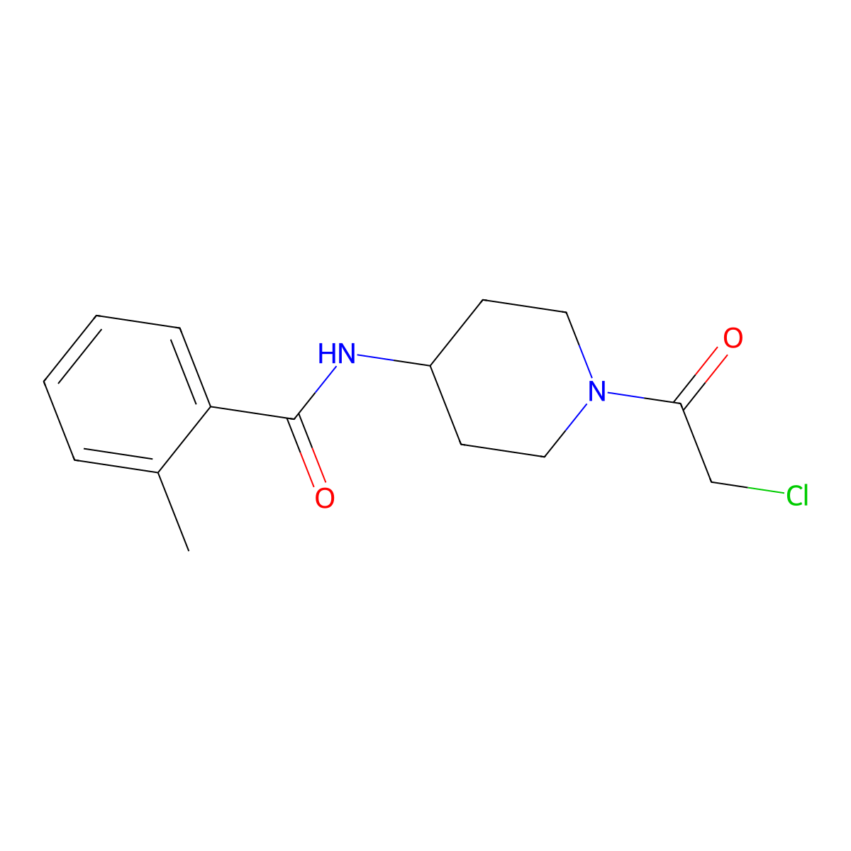 N-[1-(2-chloroacetyl)piperidin-4-yl]-2-methylbenzamide molecular structure, CAS 1258640-47-9