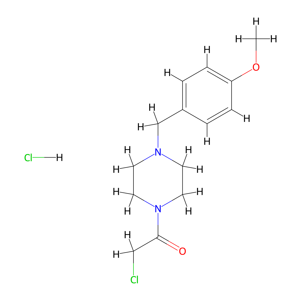 2-Chloro-1-{4-[(4-methoxyphenyl)methyl]piperazin-1-yl}ethan-1-one hydrochloride molecular structure, CAS 1258640-48-0