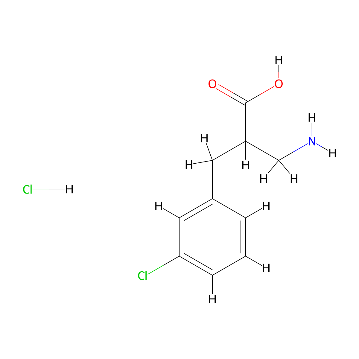 3-Amino-2-[(3-chlorophenyl)methyl]propanoic acid hydrochloride molecular structure, CAS 1258640-49-1