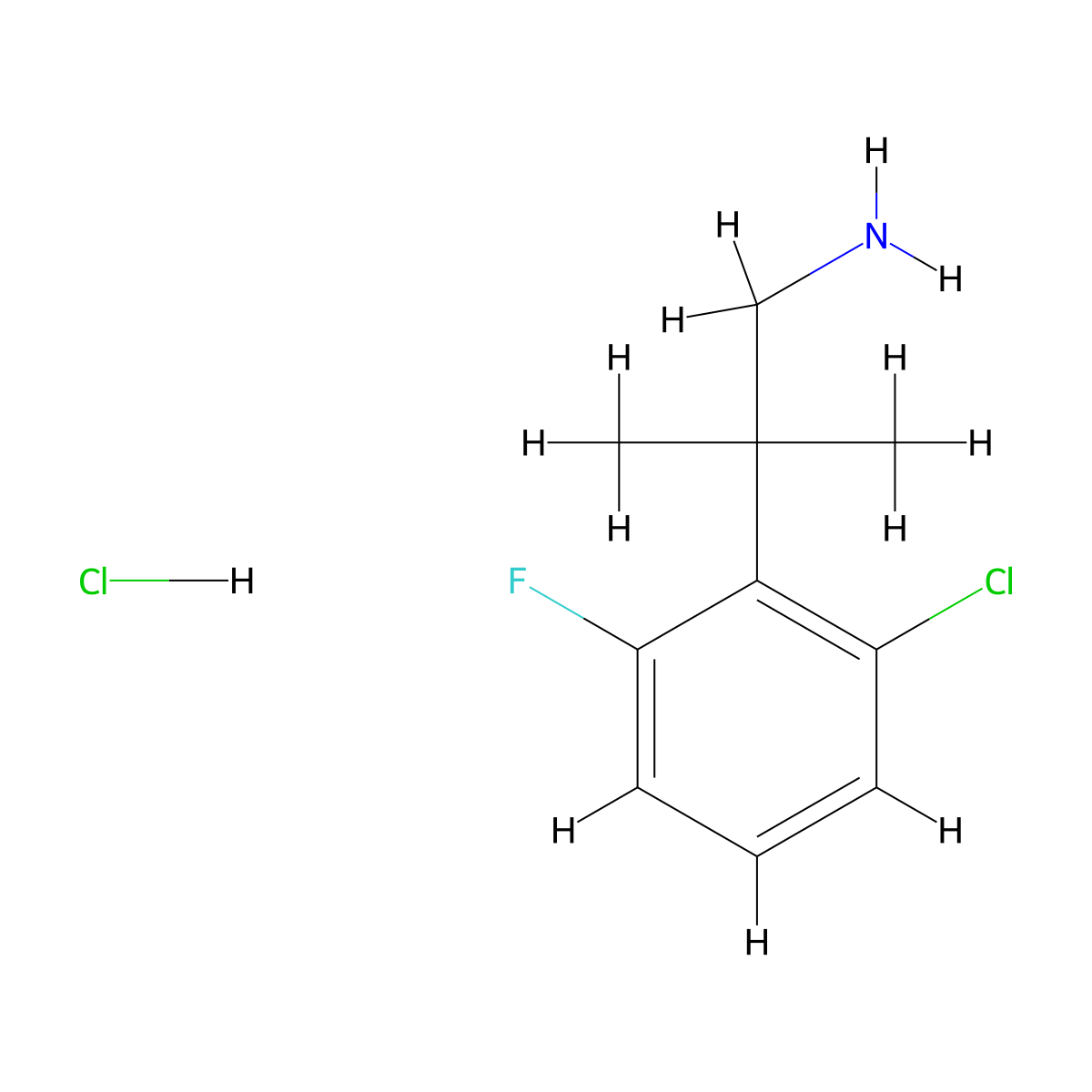 2-(2-Chloro-6-fluorophenyl)-2-methylpropan-1-amine hydrochloride molecular structure, CAS 1258640-53-7