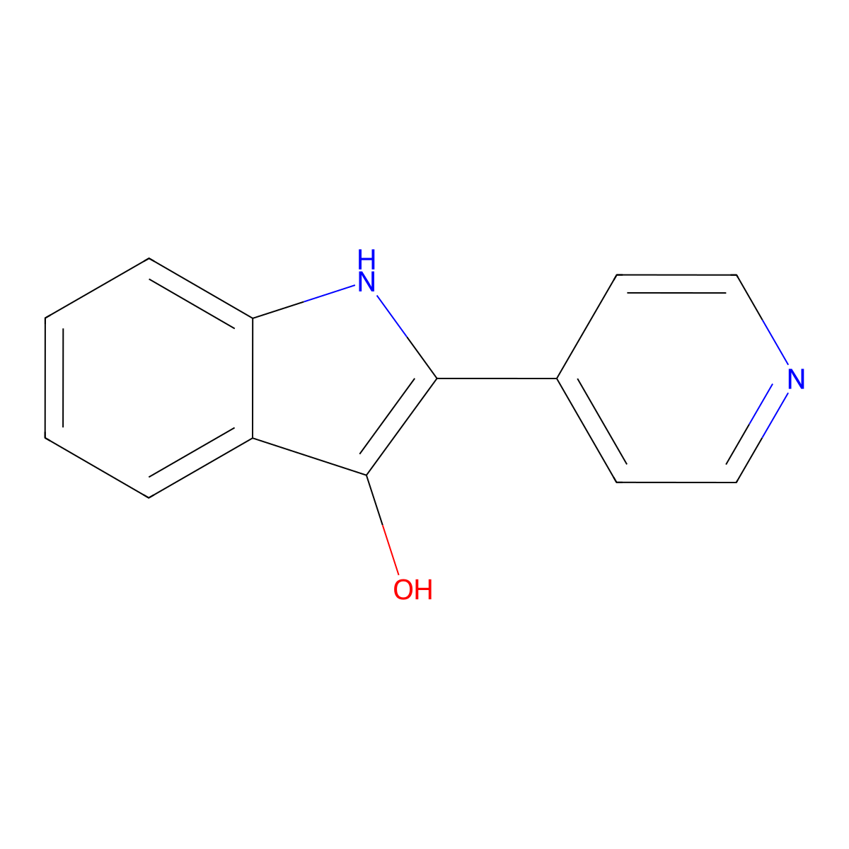 2-(pyridin-4-yl)-1H-indol-3-ol molecular structure, CAS 1258640-54-8
