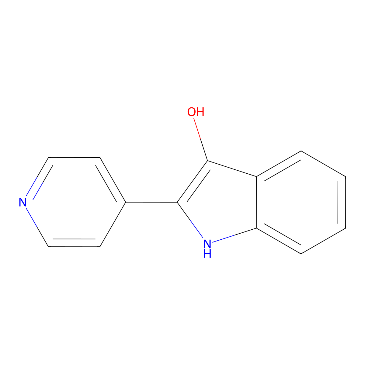 2-(pyridin-4-yl)-1H-indol-3-ol molecular structure, CAS 1258640-54-8