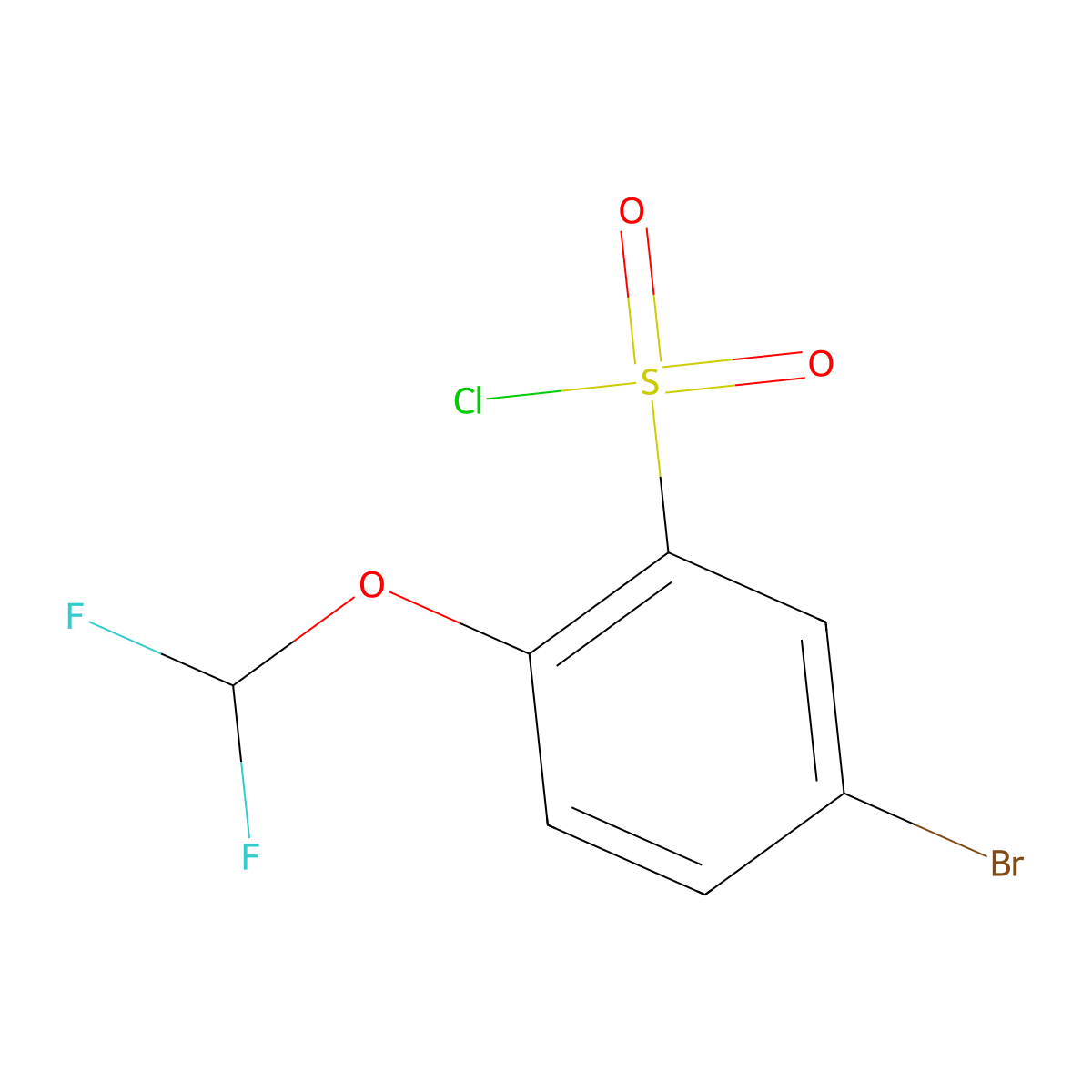 5-Bromo-2-(difluoromethoxy)benzene-1-sulfonyl chloride molecular structure, CAS 1258640-57-1