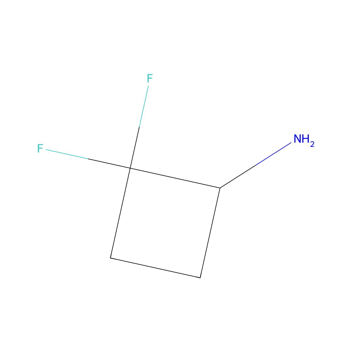 2,2-Difluorocyclobutan-1-amine molecular structure, CAS 1258640-60-6