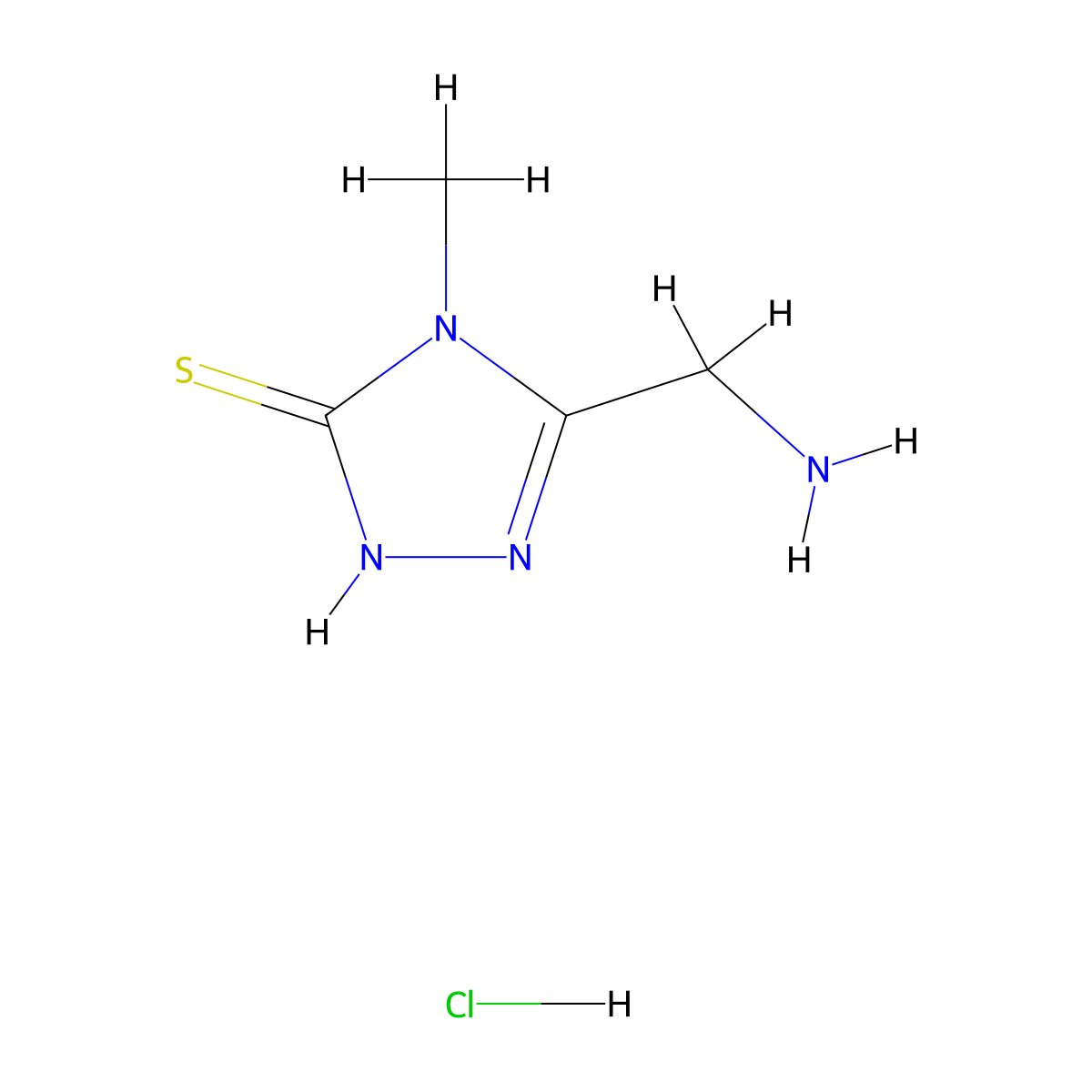 5-(aminomethyl)-4-methyl-4H-1,2,4-triazole-3-thiol hydrochloride molecular structure, CAS 1258640-61-7
