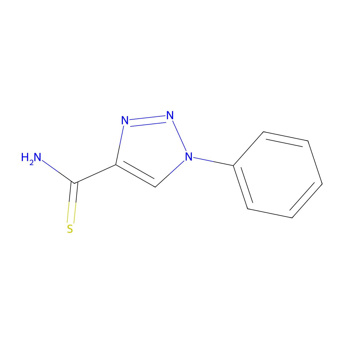 1-phenyl-1H-1,2,3-triazole-4-carbothioamide molecular structure, CAS 1258640-63-9