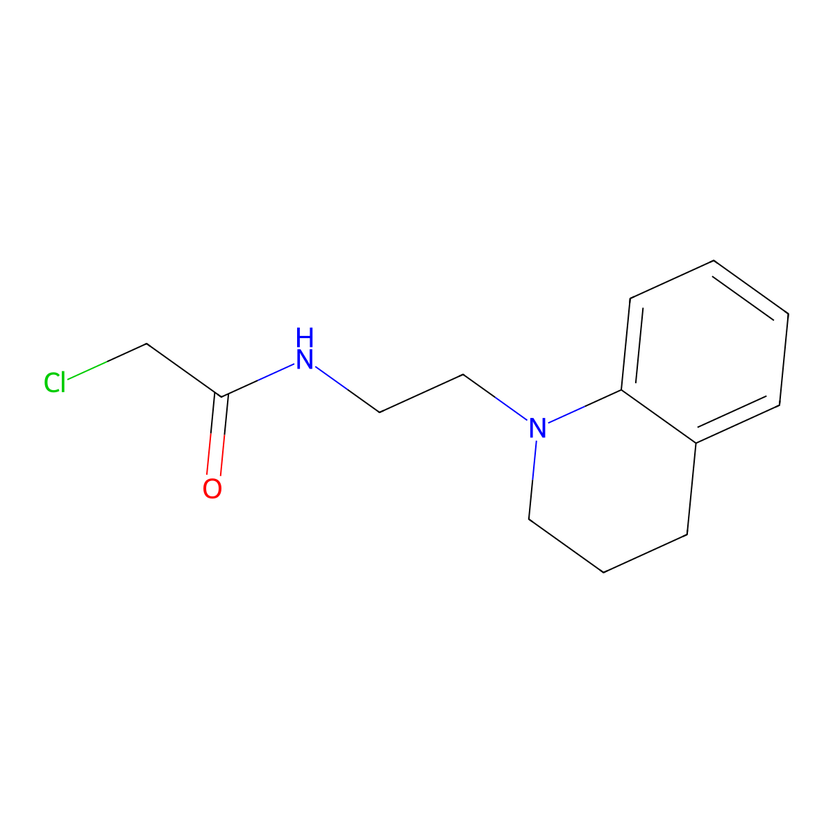 2-chloro-N-[2-(1,2,3,4-tetrahydroquinolin-1-yl)ethyl]acetamide molecular structure, CAS 1258640-65-1
