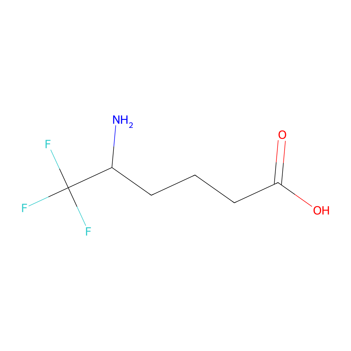 5-Amino-6,6,6-trifluorohexanoic acid molecular structure, CAS 1258640-68-4