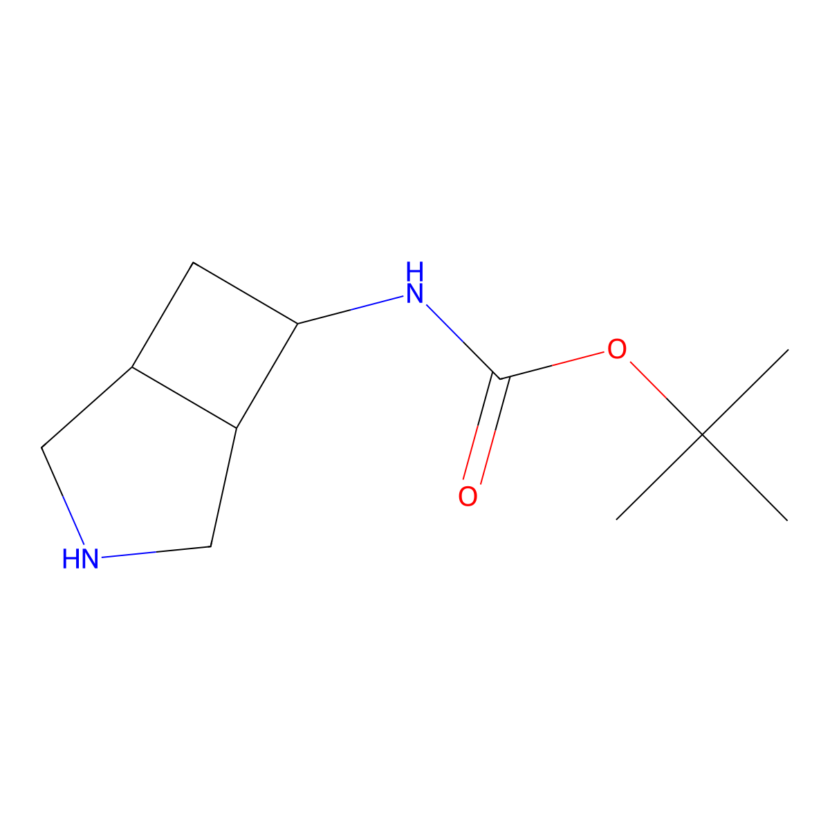 tert-butyl N-(3-azabicyclo(3.2.0)heptan-6-yl)carbamate molecular structure, CAS 1258640-71-9