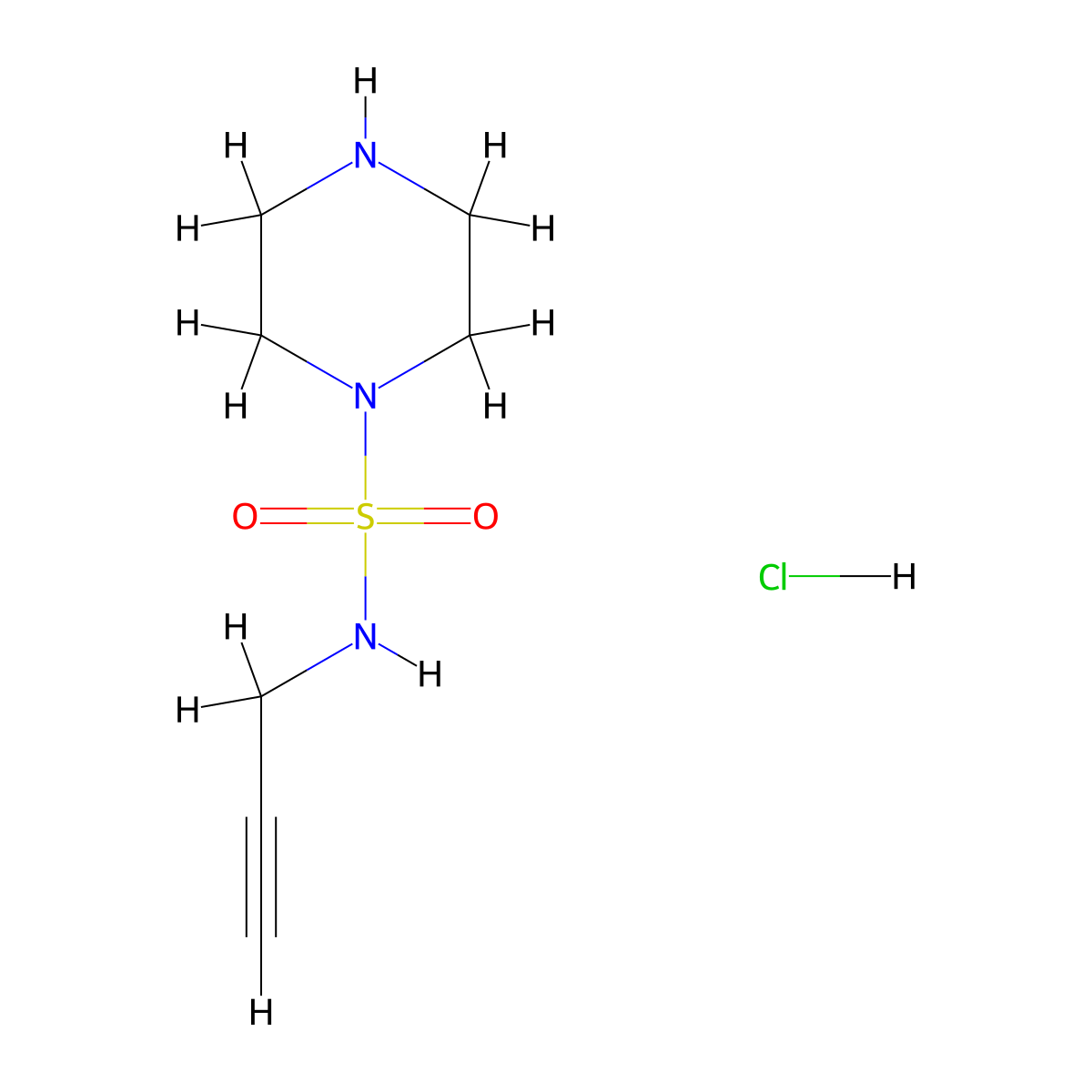 N-(prop-2-yn-1-yl)piperazine-1-sulfonamide hydrochloride molecular structure, CAS 1258640-72-0
