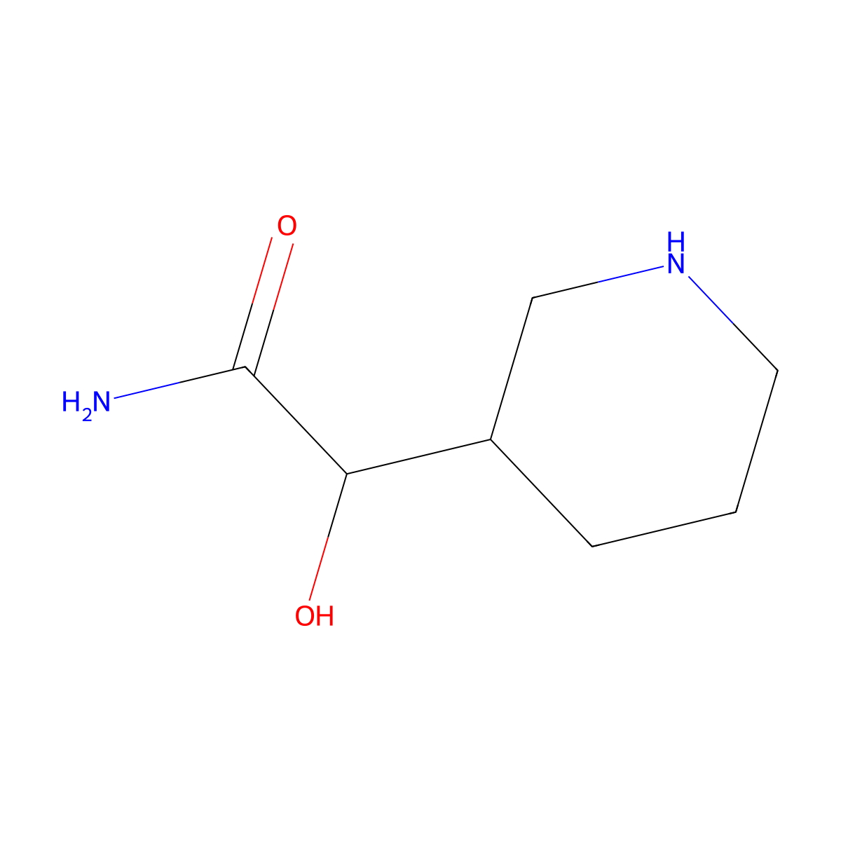 2-Hydroxy-2-(piperidin-3-yl)acetamide molecular structure, CAS 1258640-78-6