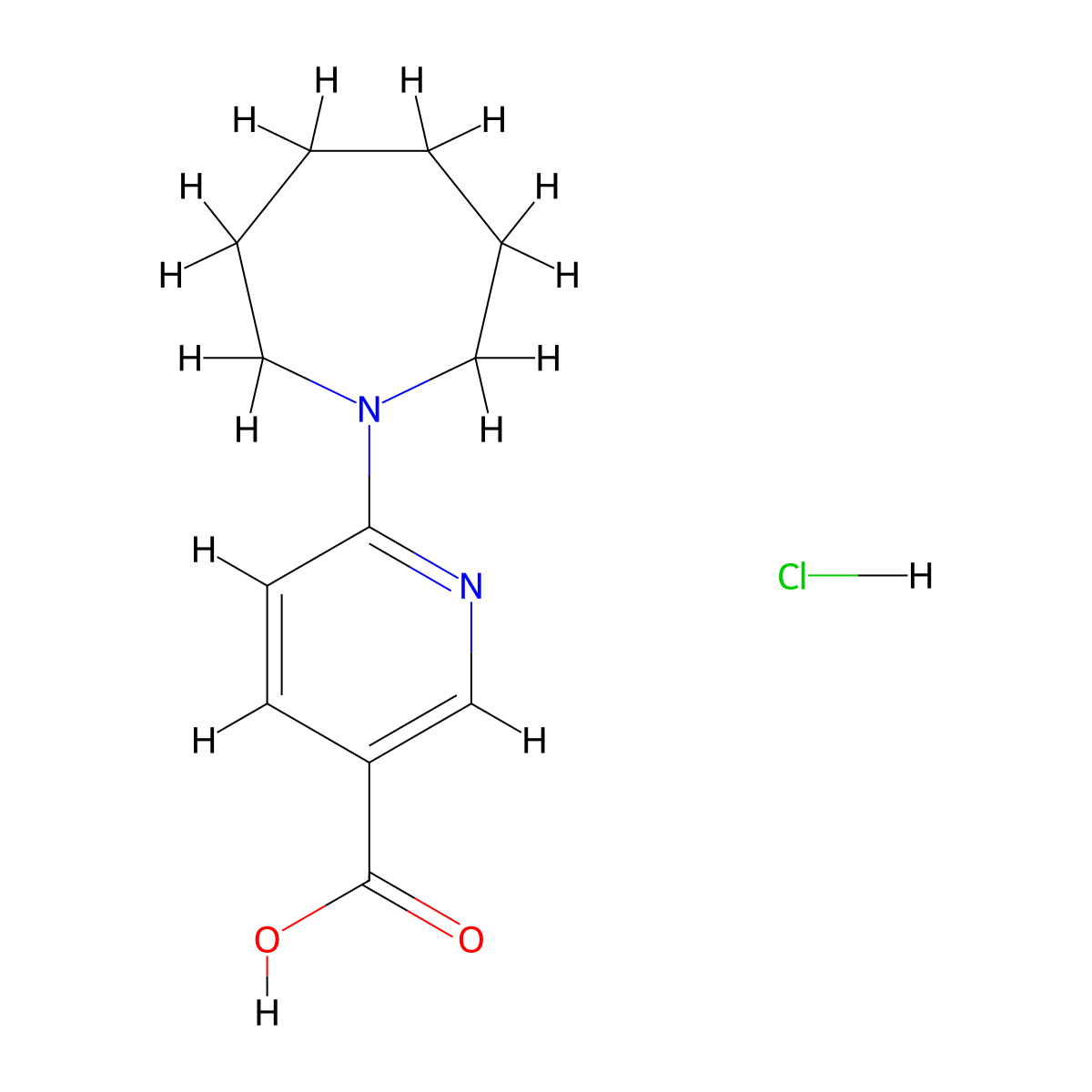 6-(Azepan-1-yl)pyridine-3-carboxylic acid hydrochloride molecular structure, CAS 1258640-80-0
