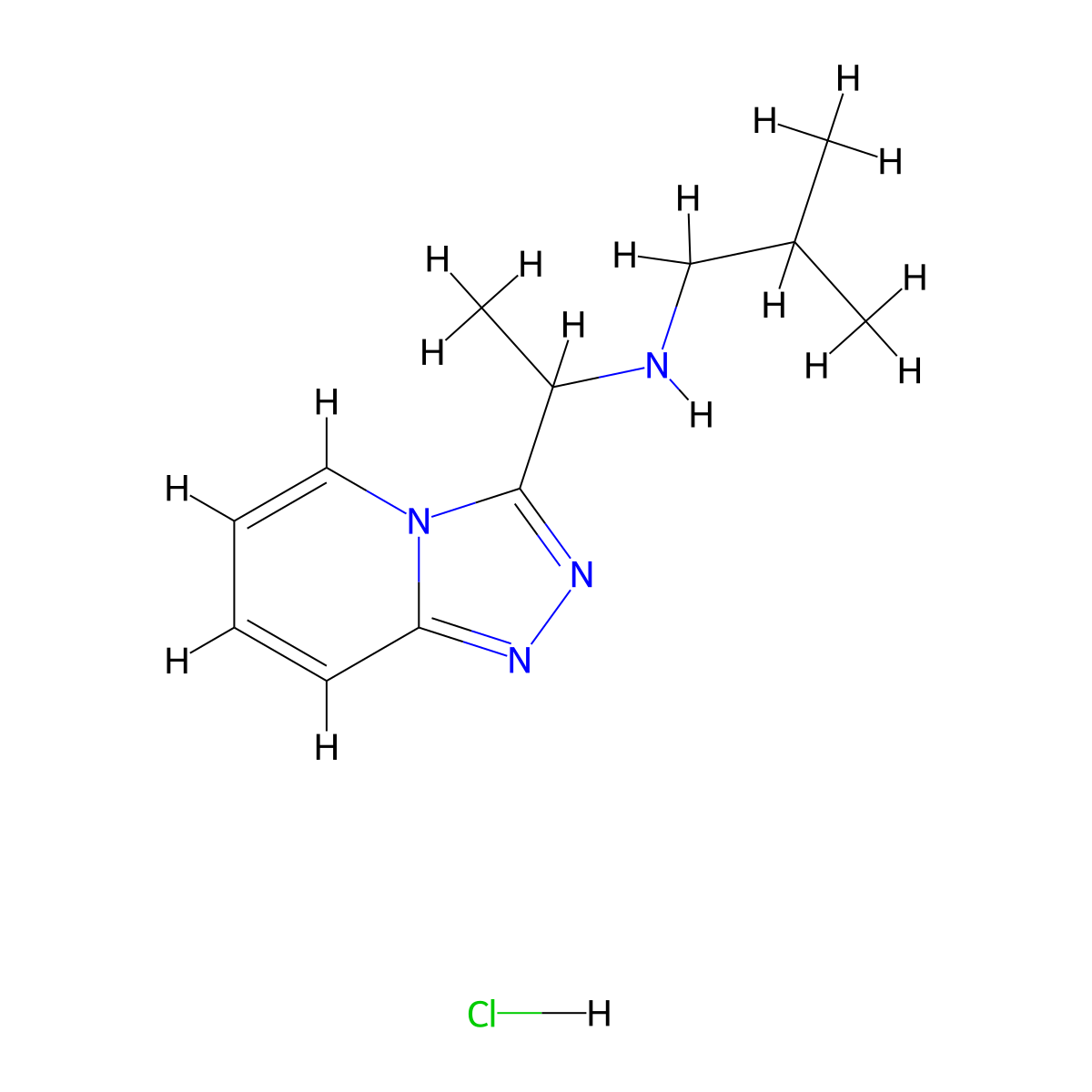 (2-Methylpropyl)(1-{[1,2,4]triazolo[4,3-a]pyridin-3-yl}ethyl)amine hydrochloride molecular structure, CAS 1258640-82-2