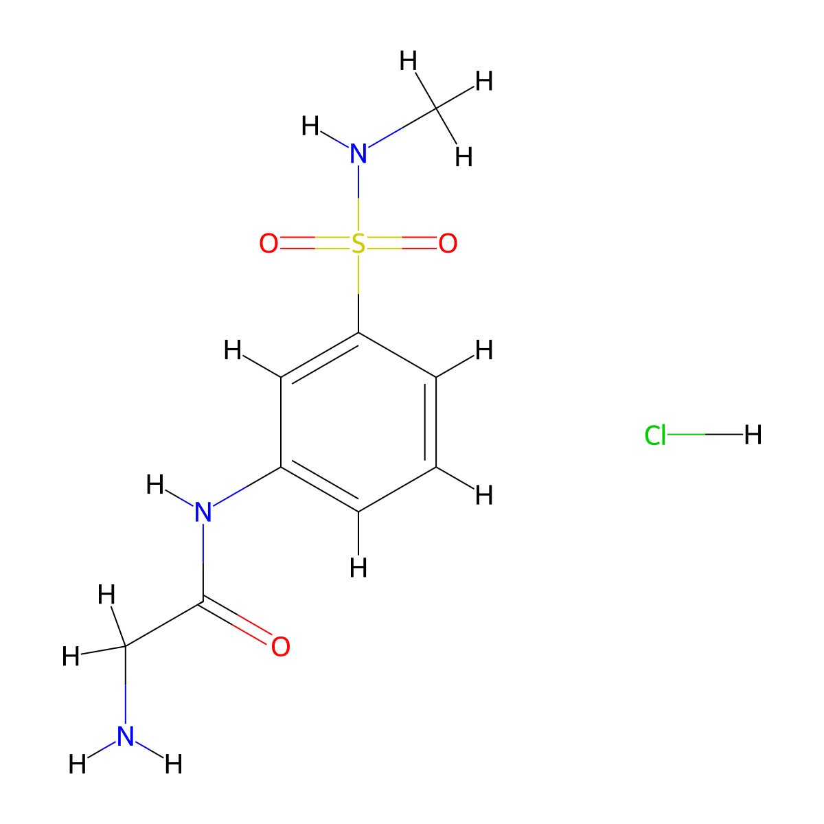 2-amino-N-[3-(methylsulfamoyl)phenyl]acetamide hydrochloride molecular structure, CAS 1258640-85-5
