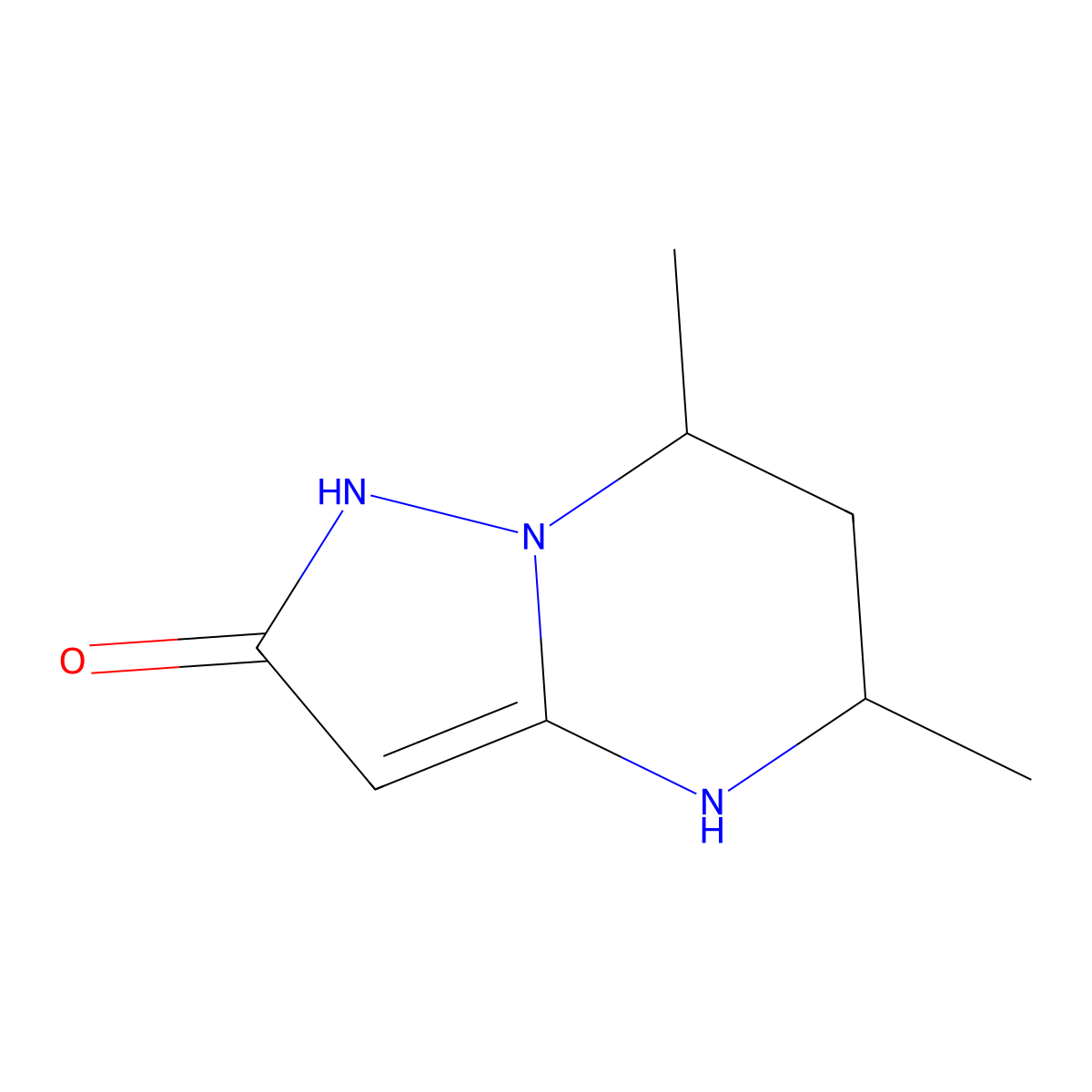 5,7-dimethyl-1H,2H,4H,5H,6H,7H-pyrazolo[1,5-a]pyrimidin-2-one molecular structure, CAS 1258640-91-3