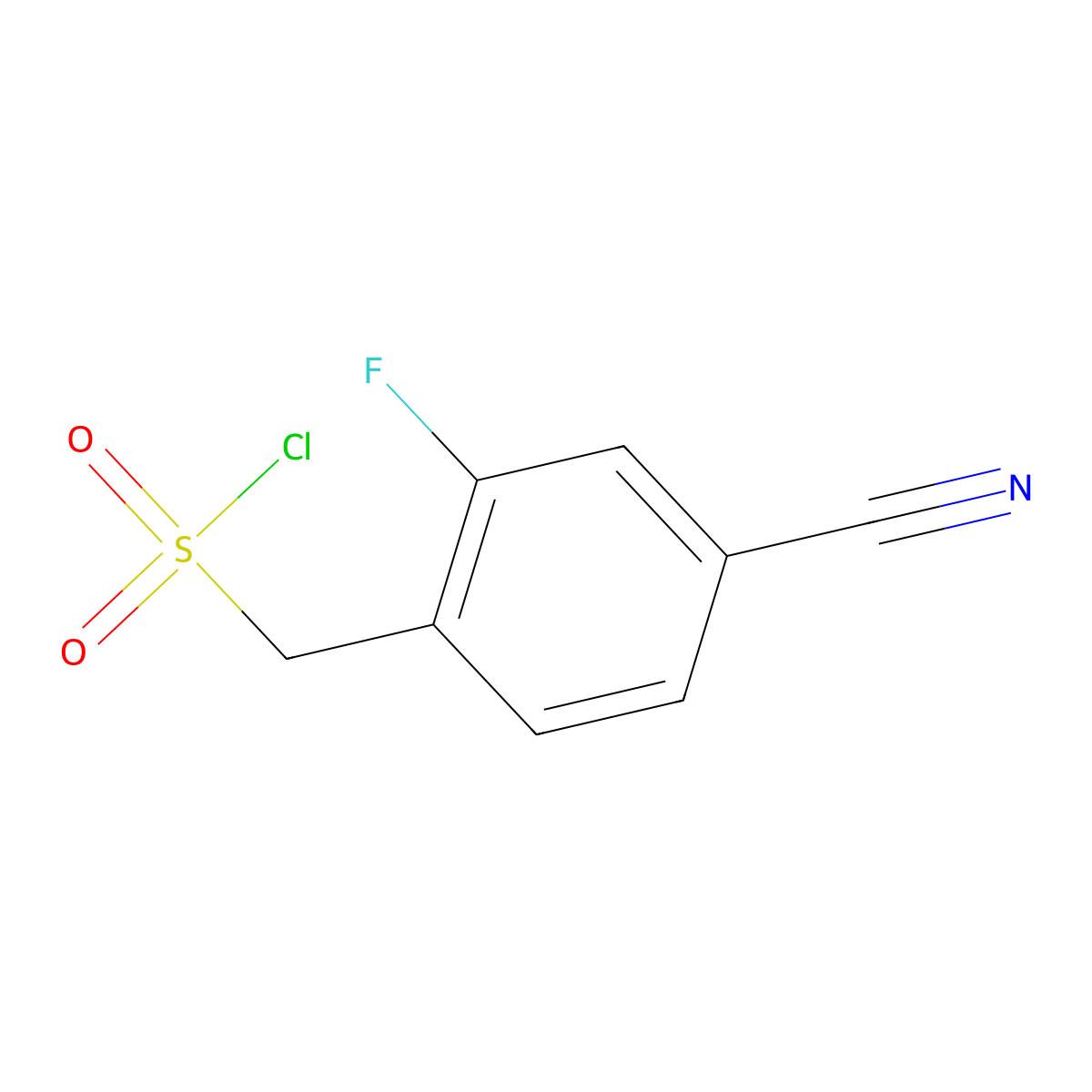 (4-Cyano-2-fluorophenyl)methanesulfonyl chloride molecular structure, CAS 1258640-95-7