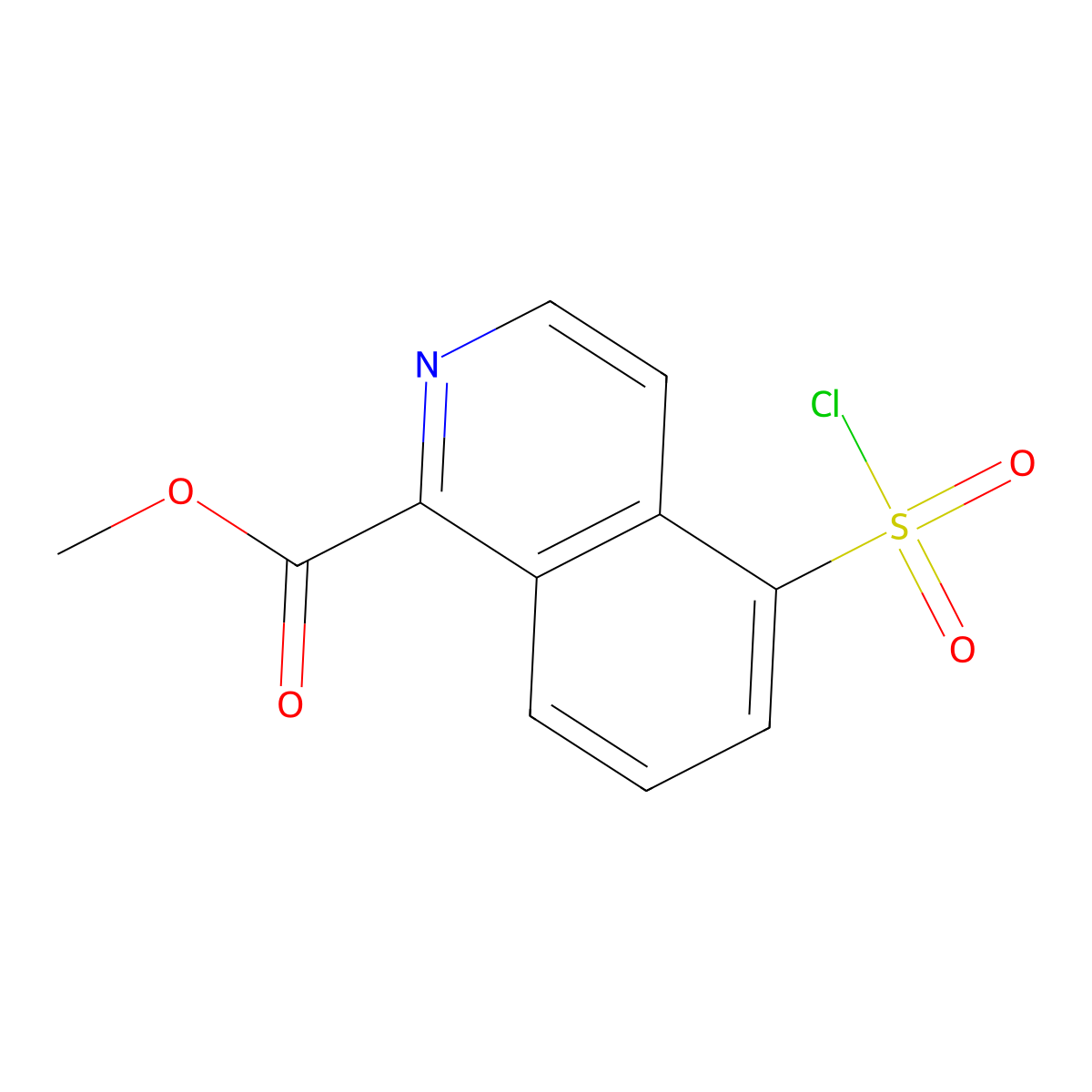 Methyl 5-(chlorosulfonyl)isoquinoline-1-carboxylate molecular structure, CAS 1258640-97-9