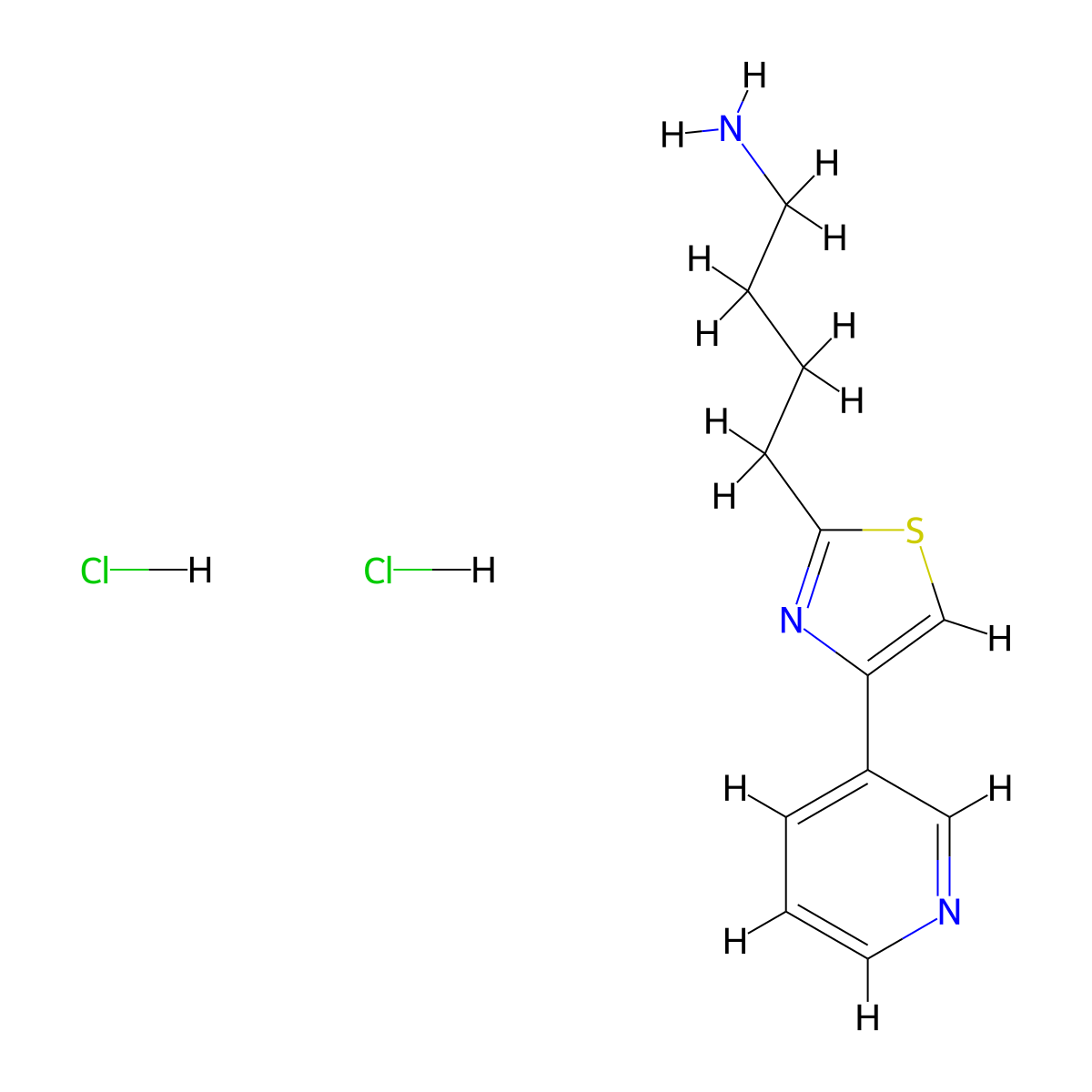 4-[4-(Pyridin-3-yl)-1,3-thiazol-2-yl]butan-1-amine dihydrochloride molecular structure, CAS 1258640-99-1