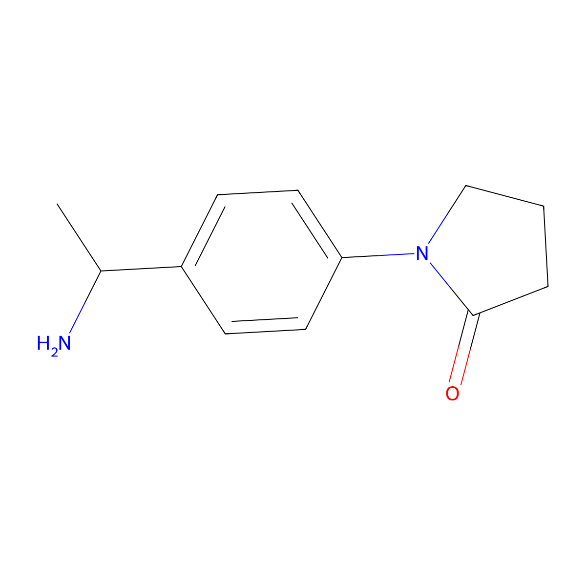 1-(4-(1-Aminoethyl)phenyl)pyrrolidin-2-one molecular structure, CAS 1258641-00-7