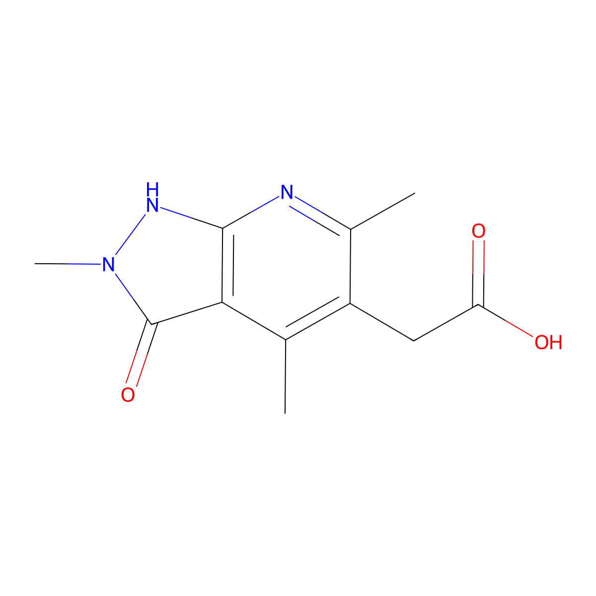 2-{2,4,6-trimethyl-3-oxo-1H,2H,3H-pyrazolo[3,4-b]pyridin-5-yl}acetic acid molecular structure, CAS 1258641-03-0